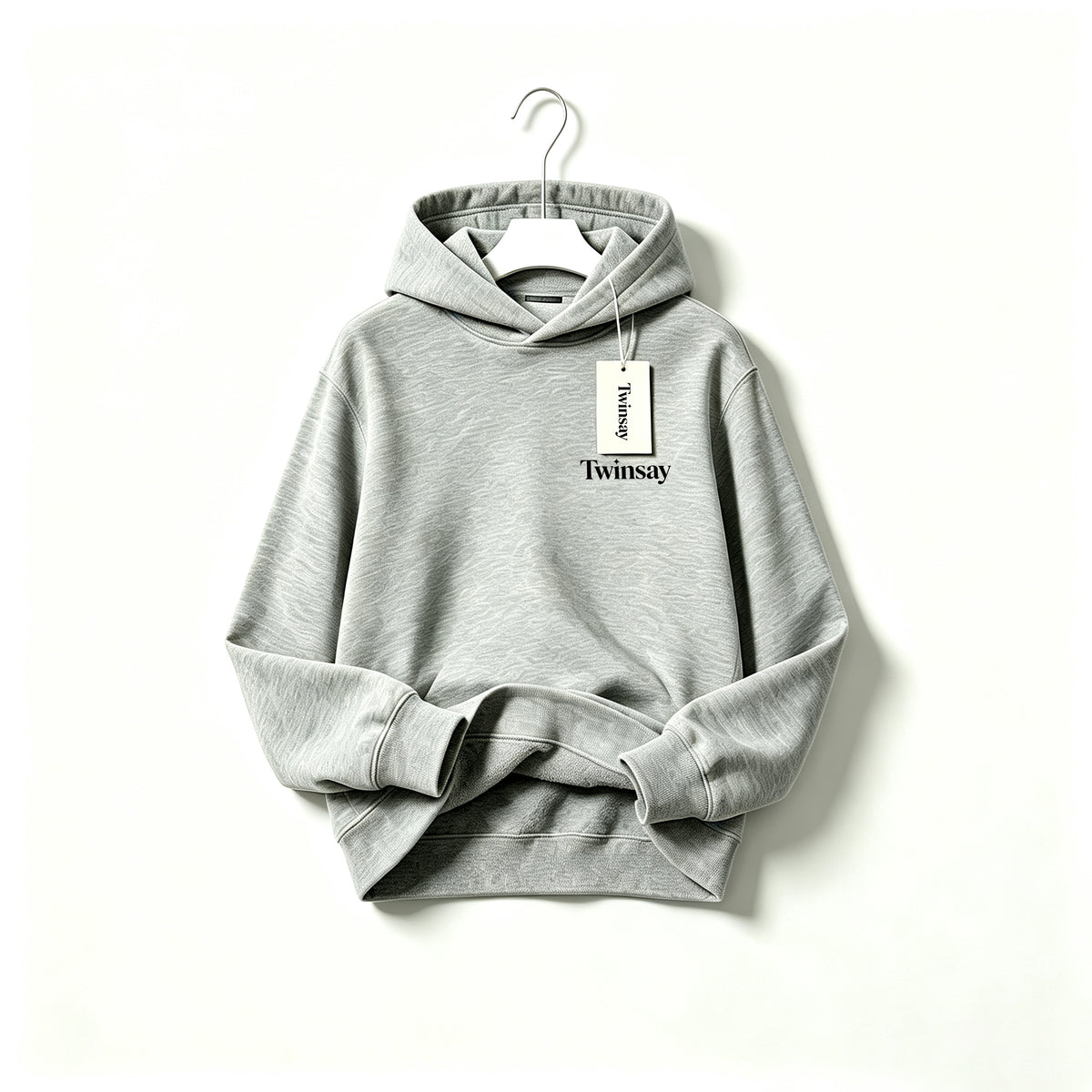 Twinsay Kids Hoodie, Classic Grey Pullover Hooded Sweatshirt, Soft Comfortable Long Sleeve Top with Simple Letter Print, Gift Box Pack for Boys Girls