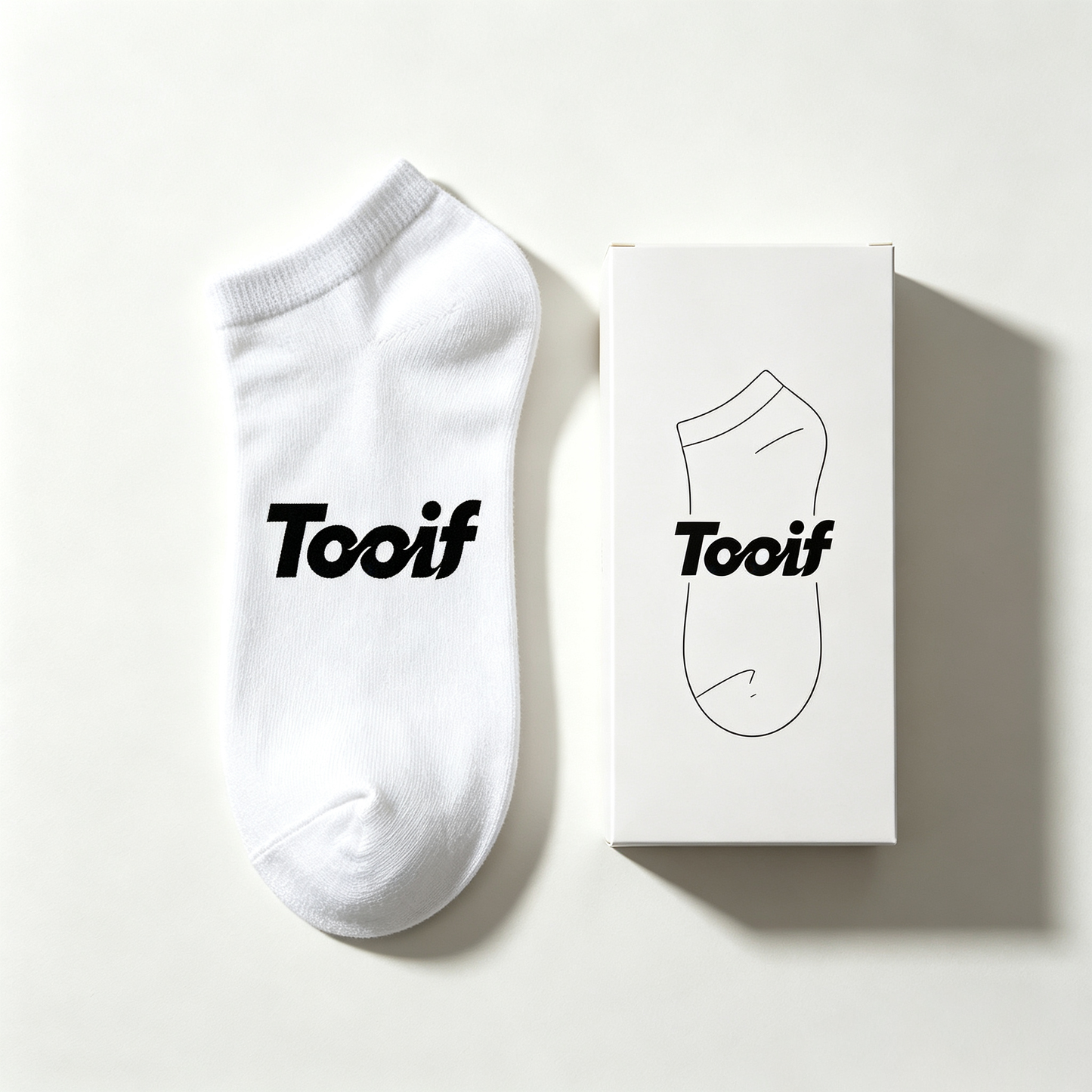 Tooif Unisex Cotton Low Cut Ankle Socks 4 Pairs Gift Box Pack, Soft Breathable No Show Short Socks, Bold Block Letter Casual Athletic Socks for Men Women Daily Sports