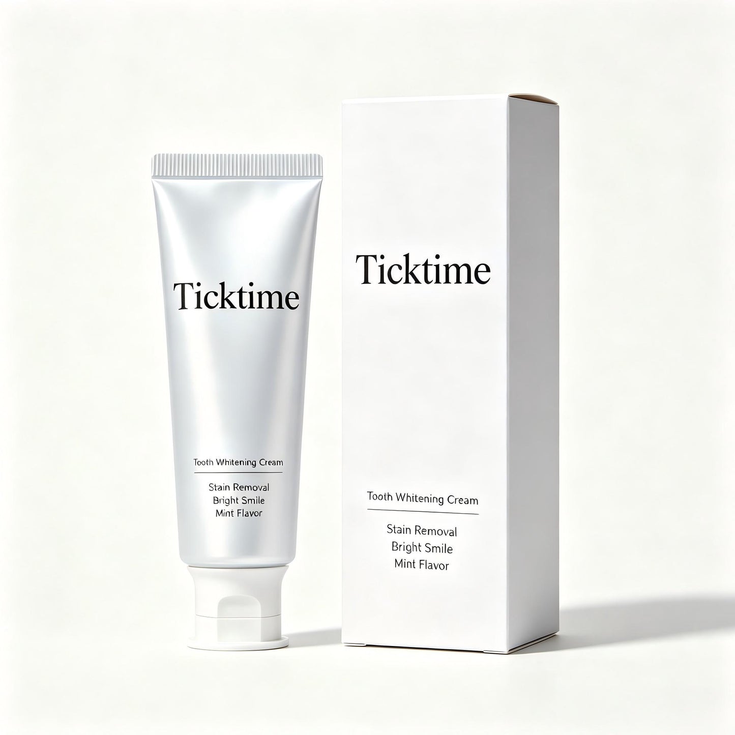 Ticktime Tooth Whitening Cream, Mint Flavor Stain Remover Teeth Brightening Paste, Gentle Deep Clean Teeth Whitener for Coffee Wine Stains, Oral Care Whitening Tooth Cream with Gift Box