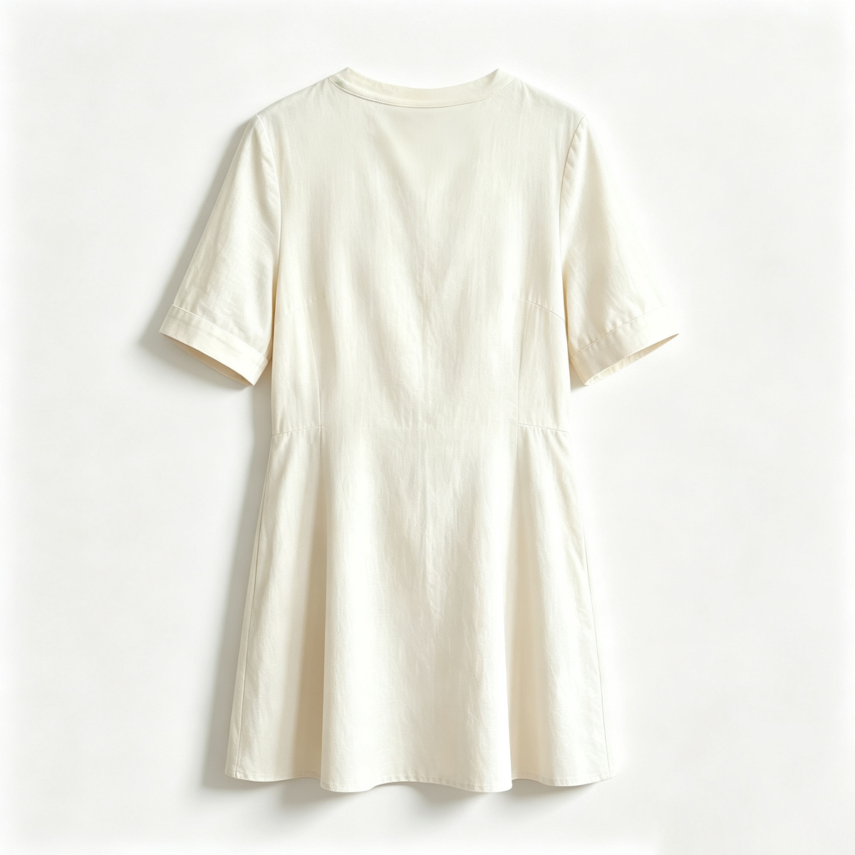 Crawland Women's Short‑Sleeve A‑Line Midi Dress, Crew Neck Casual Flared Summer Dress, Loose‑Fit Daily Wear Tunic Dress