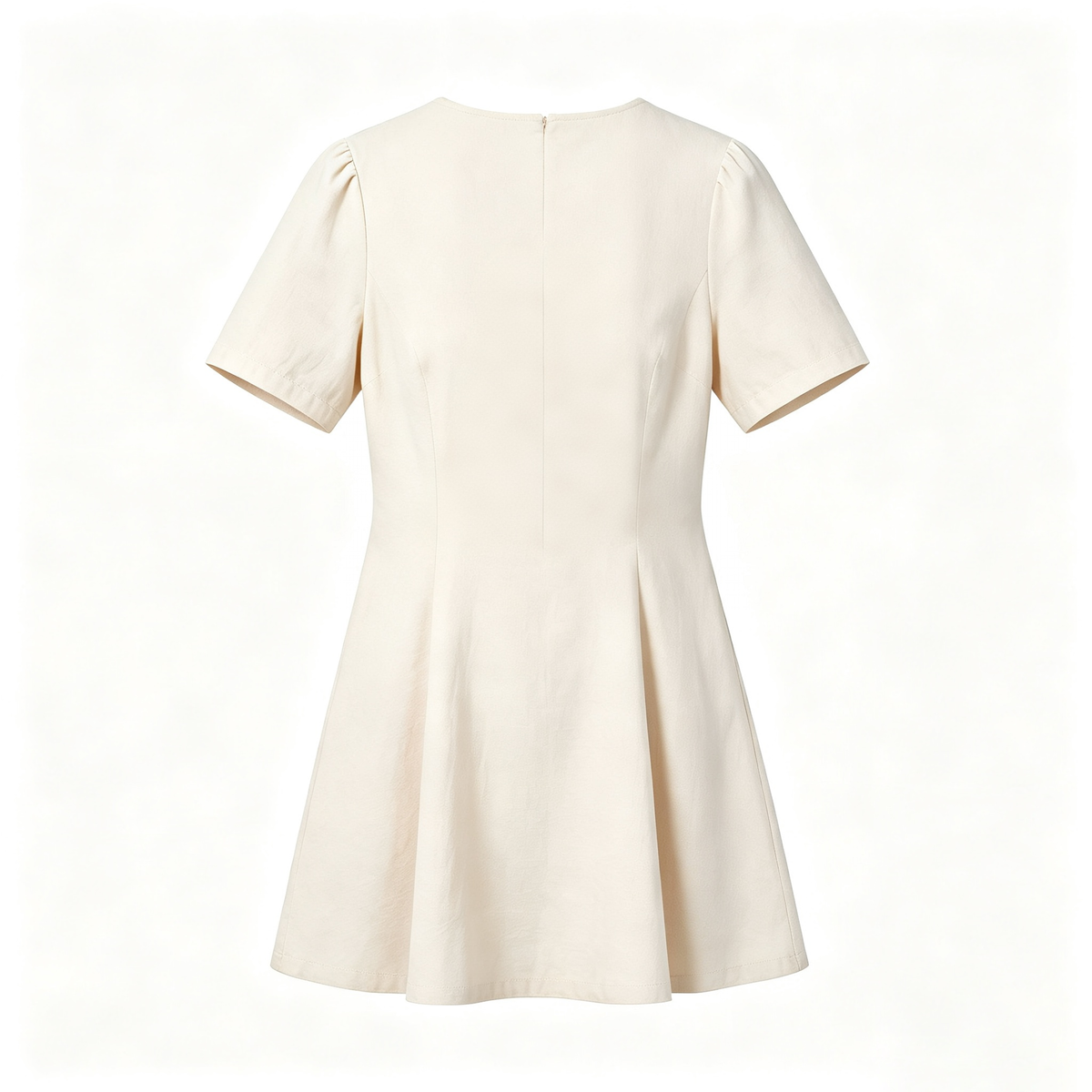 Girlimage Women Casual A‑Line Mini Dress, Short Puff Sleeve Summer Skater Dress