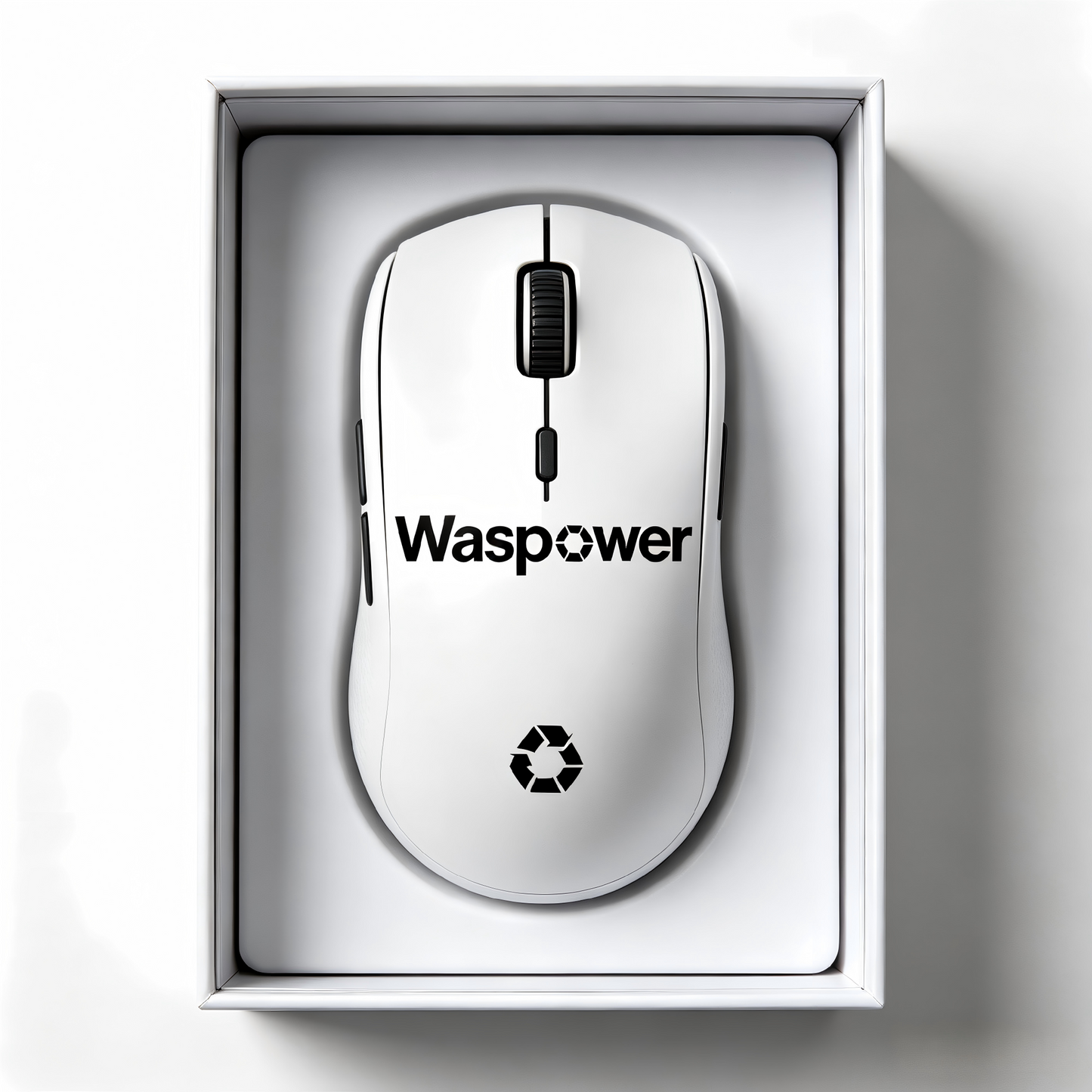 Waspower Wireless Gaming Mouse, High-Precision Ergonomic Computer Mouse with Adjustable DPI, Long Battery Life, White