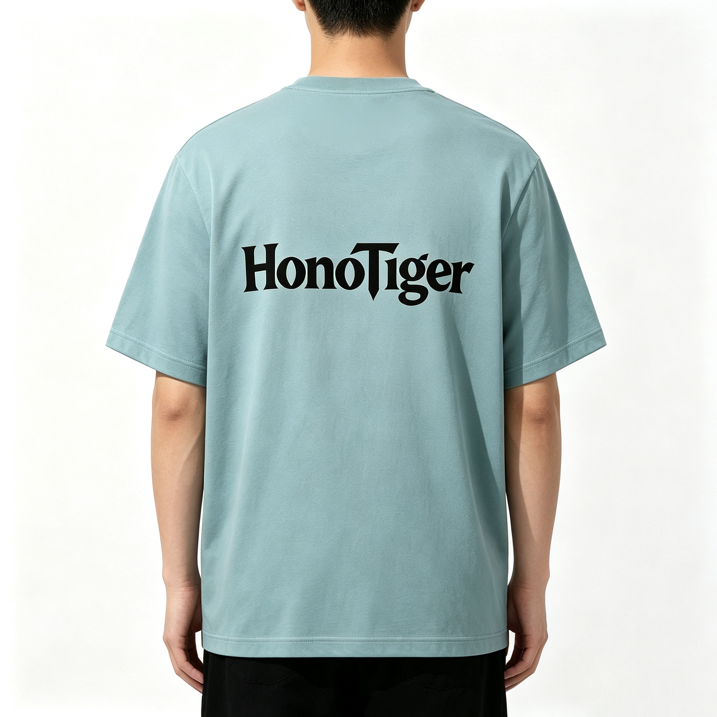 HonoTiger Crew Neck Short Sleeve Tee, Casual Loose Fit Soft Cotton Basic Everyday T-Shirt