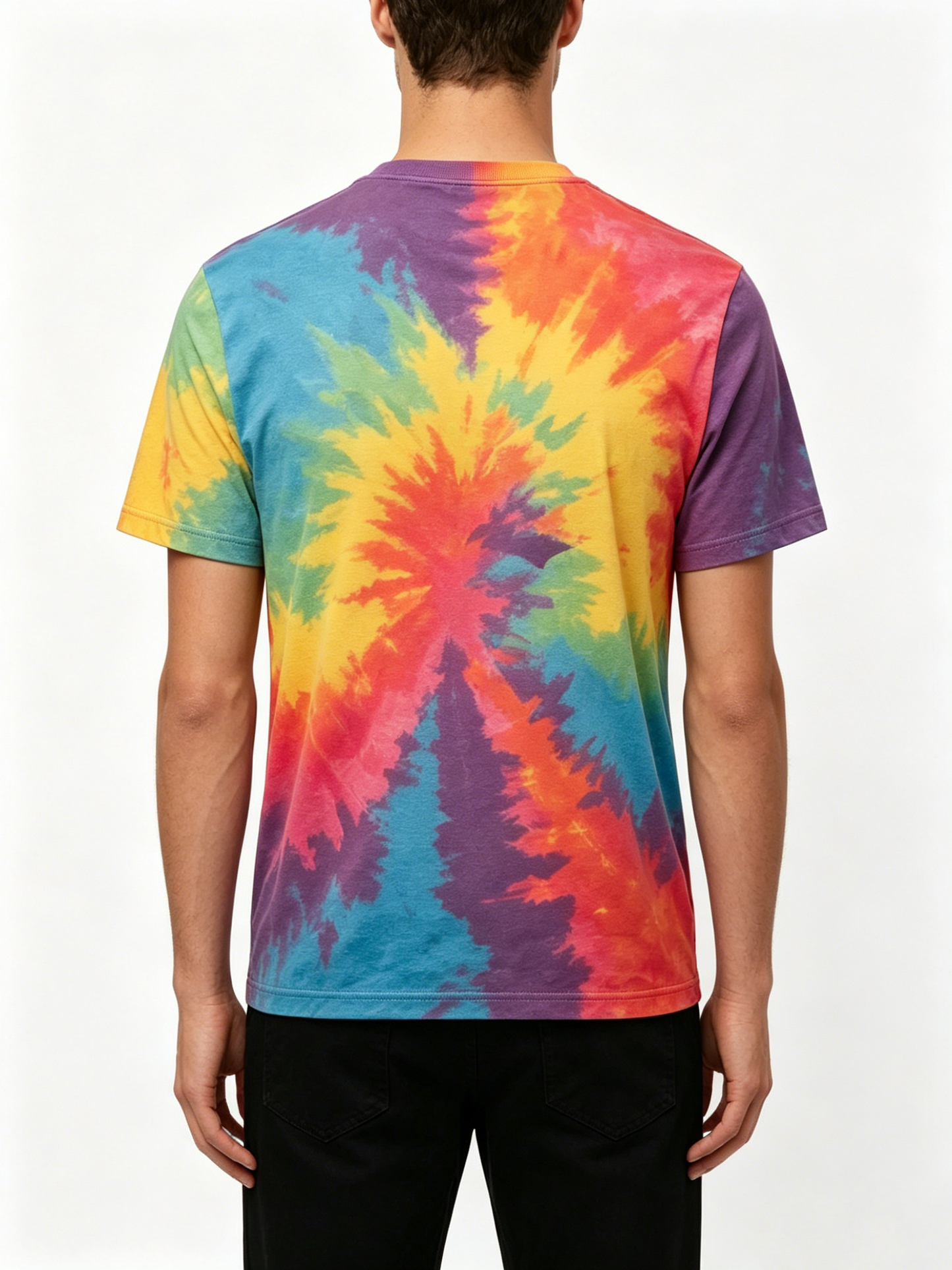 【Gianthe Rainbow Tie-Dye T-Shirt】—— Bold Retro Style & Everyday Comfort