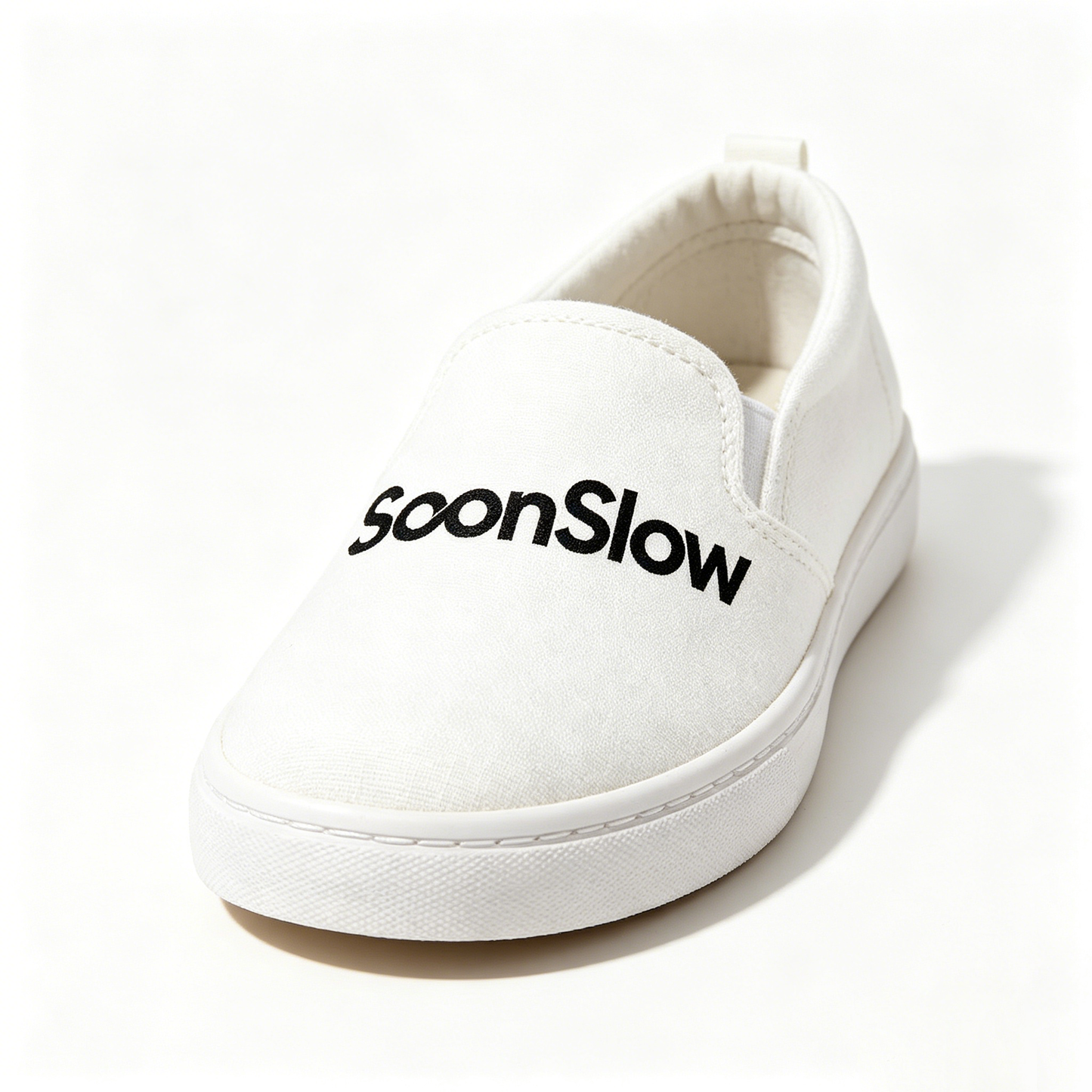 SoonSlow Slip-On Canvas Shoes, Casual Comfortable Low-Top Sneakers for Men and Women, Breathable Non-Slip White Loafers