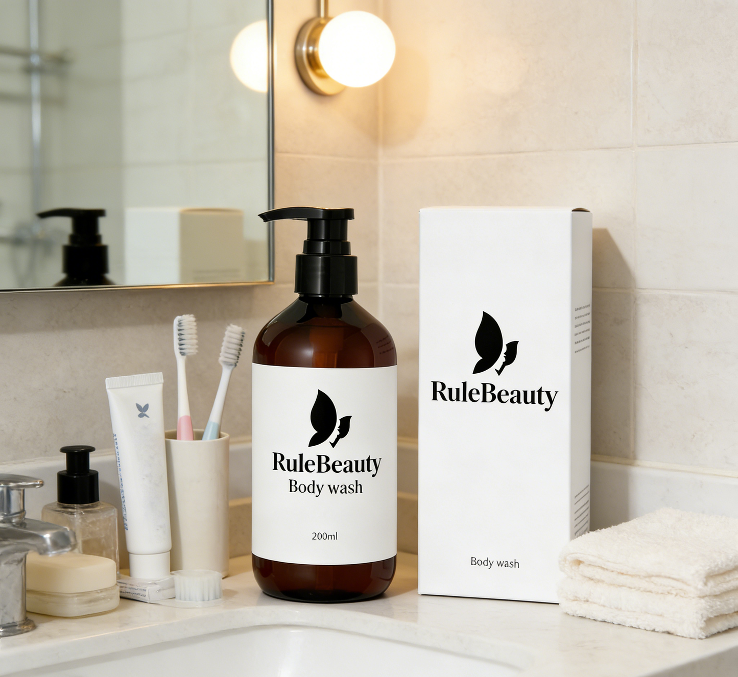 RuleBeauty Nourishing Body Wash, Gentle Hydrating Cleanser for Sensitive Skin, Daily Moisturizing Shower Gel with Natural Botanicals, Sulfate-Free & Paraben-Free, Soft & Glowing Skin for All Skin Types