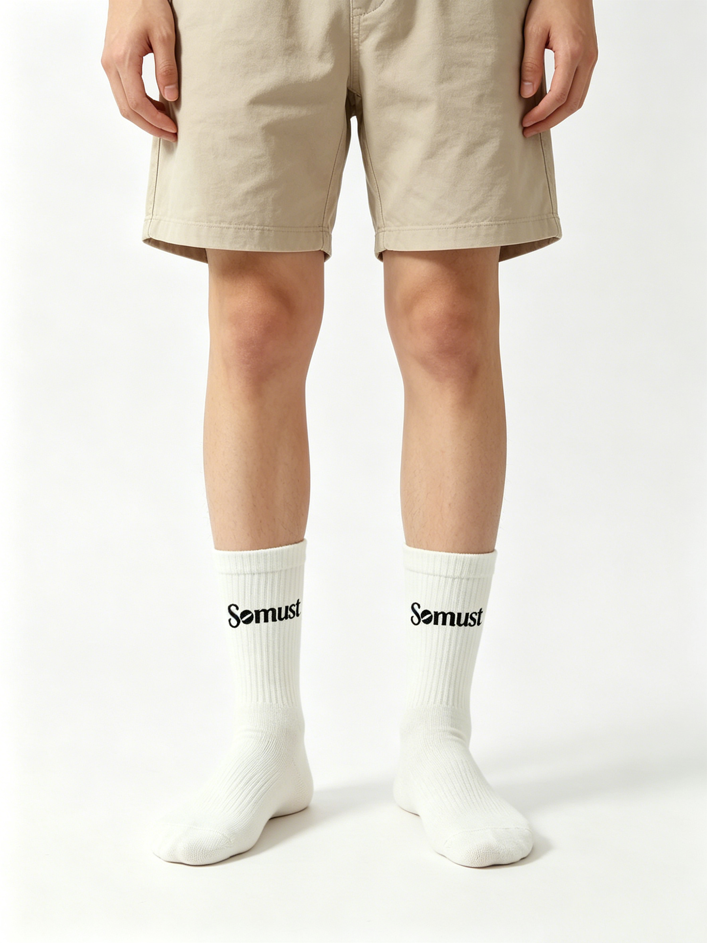 Somust Unisex Cotton Ribbed Mid-Calf Crew Socks, Breathable Casual Athletic Daily Socks, White Fashion Graphic Socks 5 Pairs Pack
