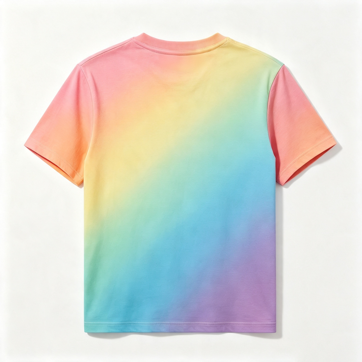 Sparkoala Women Rainbow Gradient Crew Neck Short Sleeve Casual T‑Shirt Basic Soft Tee