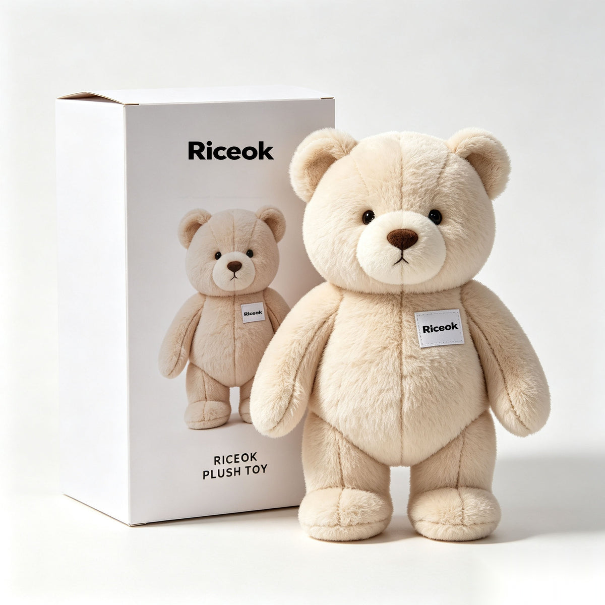 Riceok Soft Teddy Bear Plush Toy, Cuddly Stuffed Animal Bear Plush Doll, Cute Hugging Pillow Gift for Kids Adults