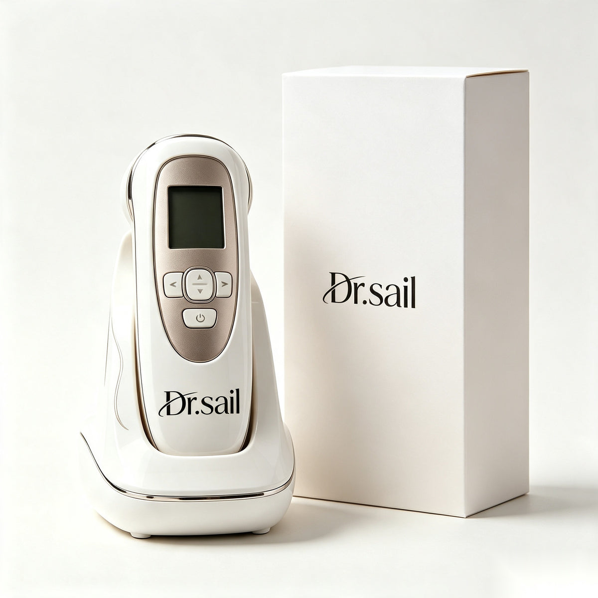 Dr.sail Handheld At-Home Facial Beauty Device with LCD Display, Rechargeable Skin Care Massager with Charging Dock, Multi-Mode Portable Face Tightening & Skin Refining Instrument for Daily Home Use