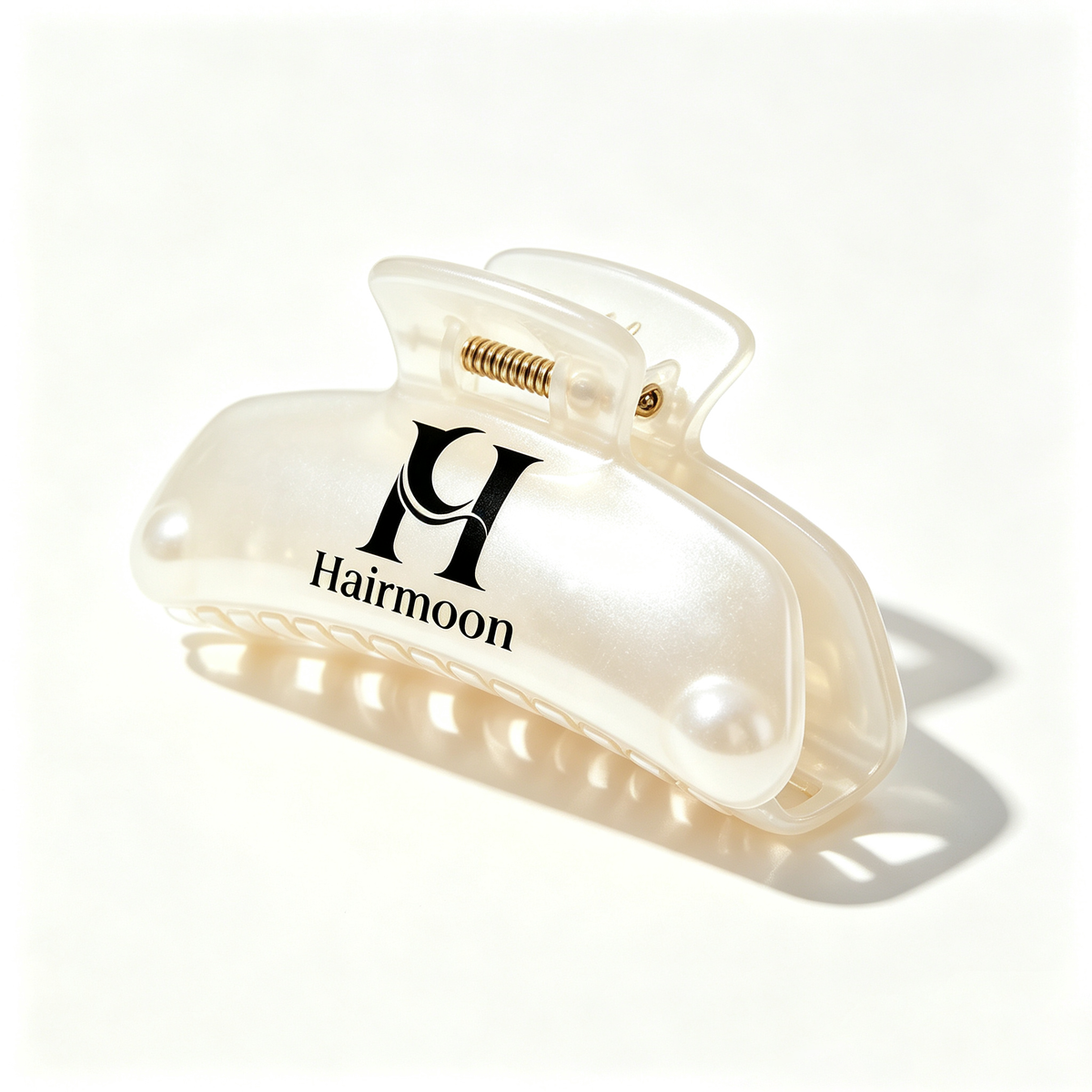 Hairmoon Pearlescent Cream Hair Claw Barrettes, Non‑Slip Strong Hold Hair Jaw Clip for Women All Hair Types