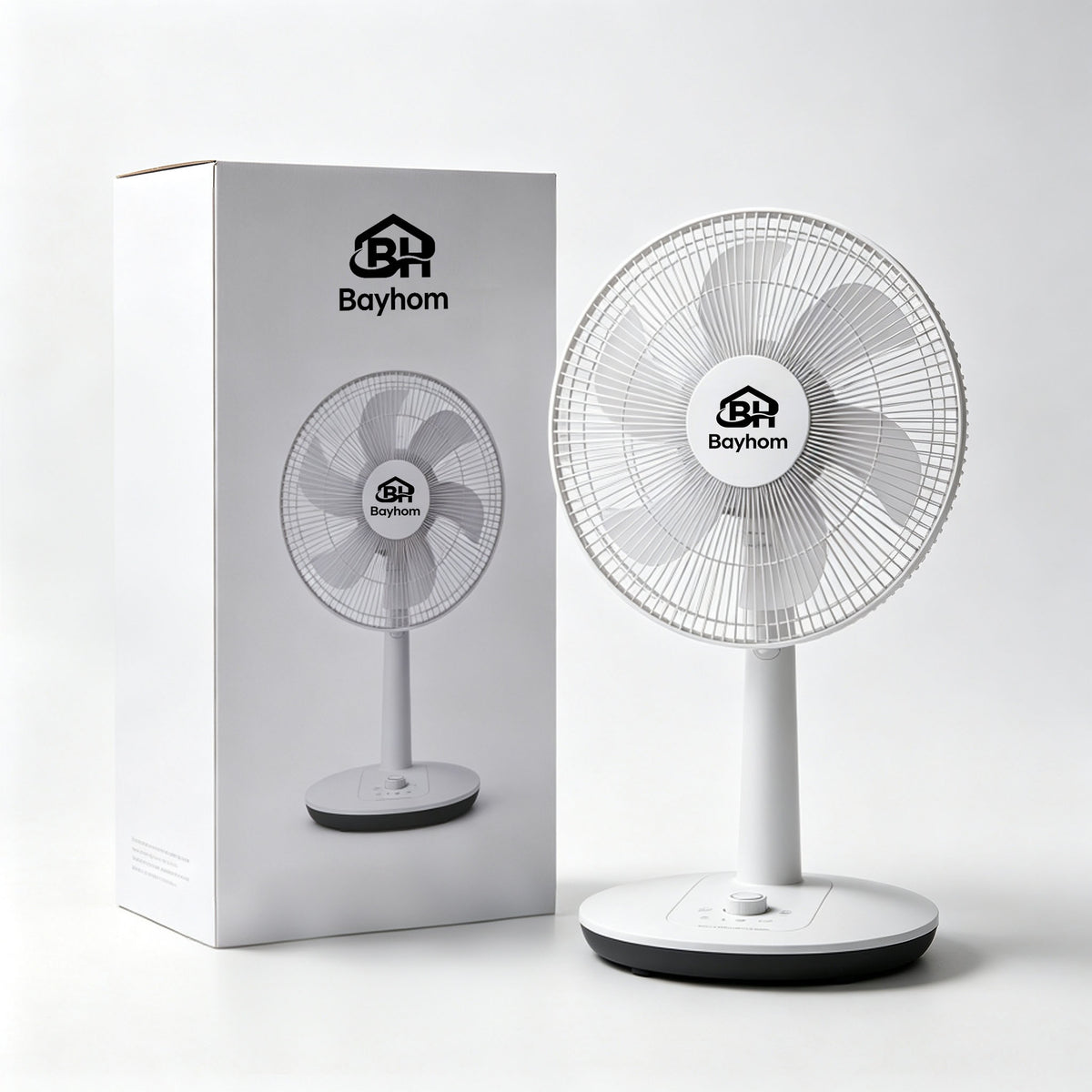 Bayhom Oscillating Table Fan, Quiet Operation Desktop Cooling Fan with Rotary Control, Compact Small Electric Fan for Indoor Home‑Use