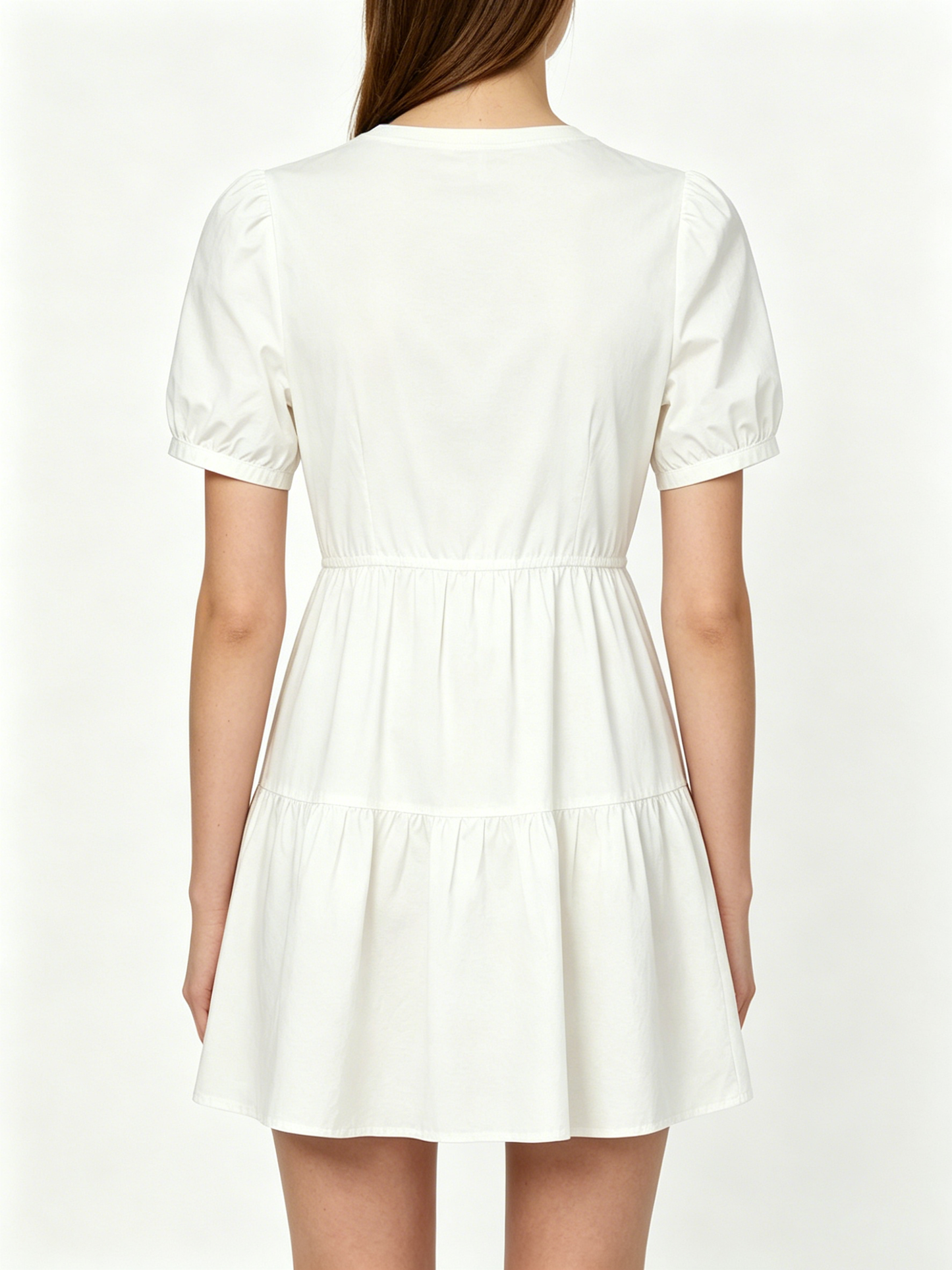 【Gengirl White Logo Mini Dress】—— Sweet & Casual Daily Outfit for Ladies
