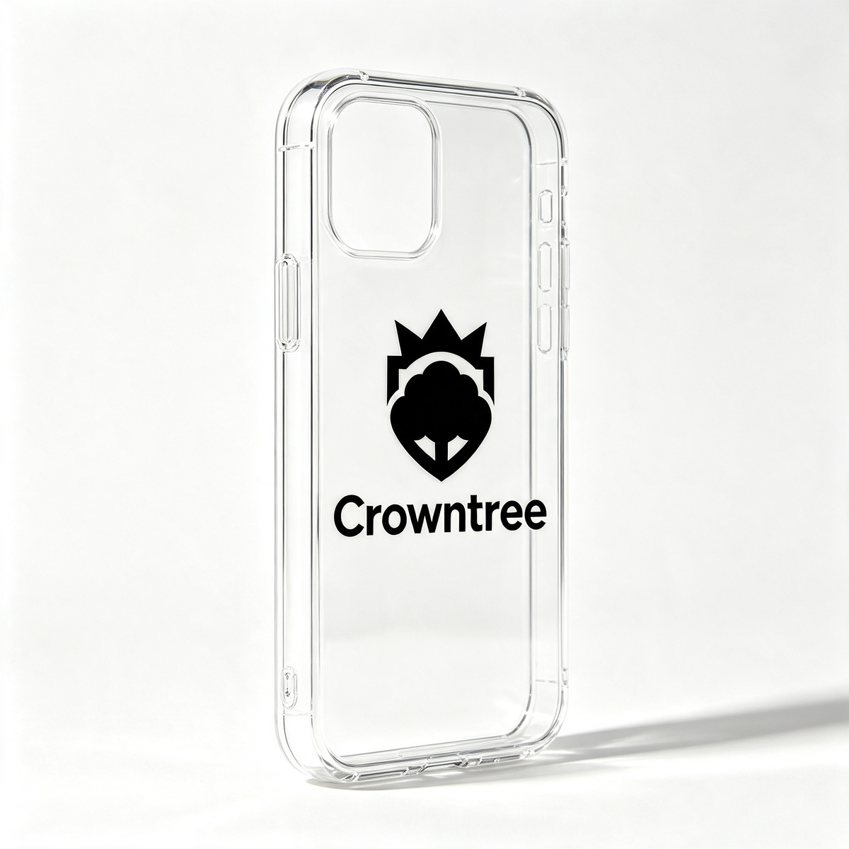 Crowntree Clear Shock‑Absorbent Cell Phone Case, Transparent Slim Protective Phone Cover, Scratch‑Resistant Hard Shell