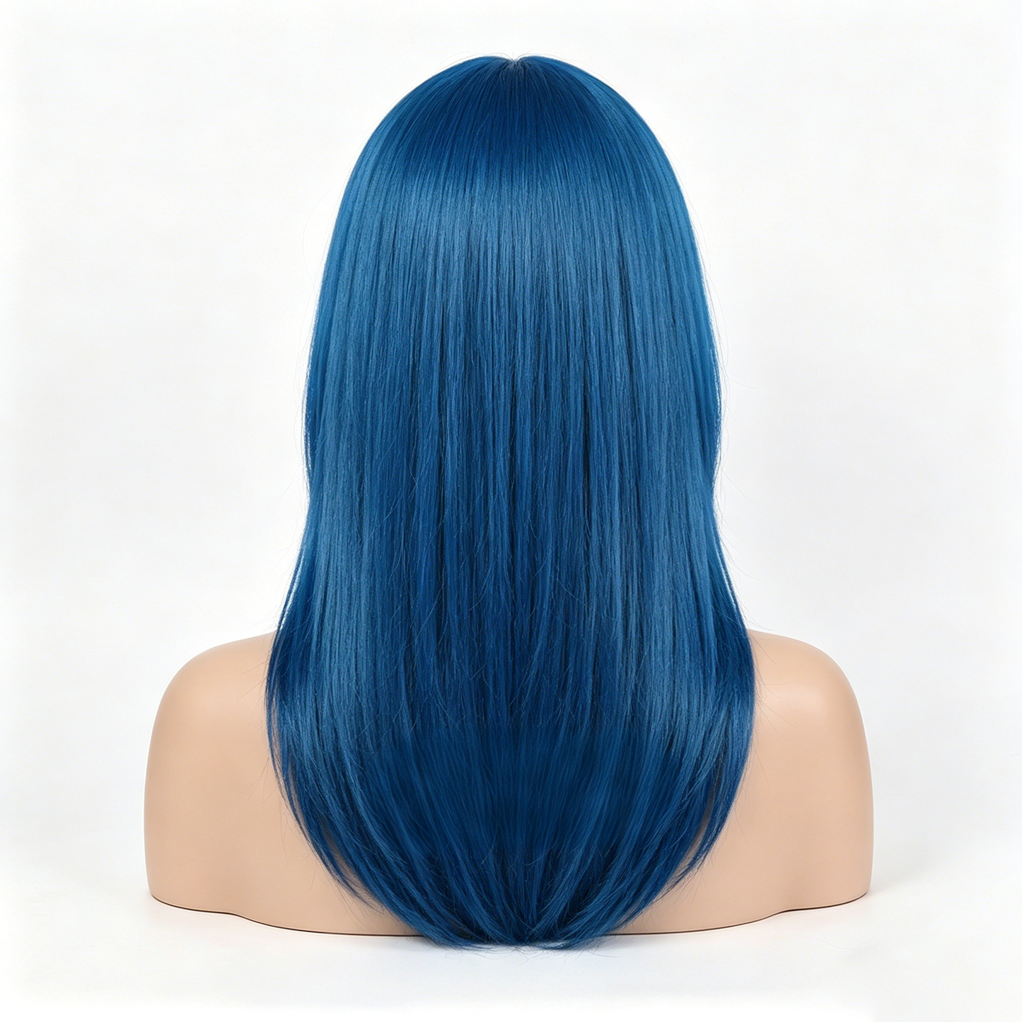 【WoCora Blue Straight Wig】—— Bold & Versatile Synthetic Hairpiece