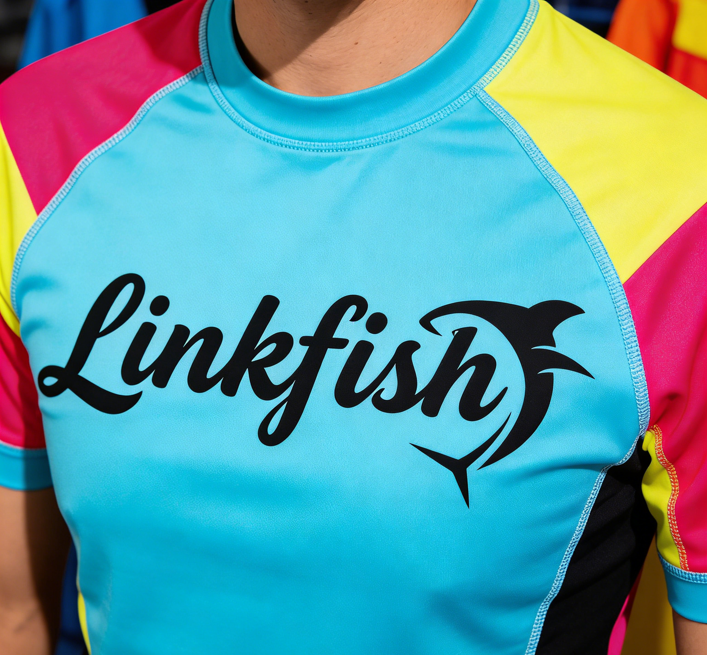 【Linkfish Color Block Rash Guard】—— Ultimate Choice for Water Sports & Beach Style