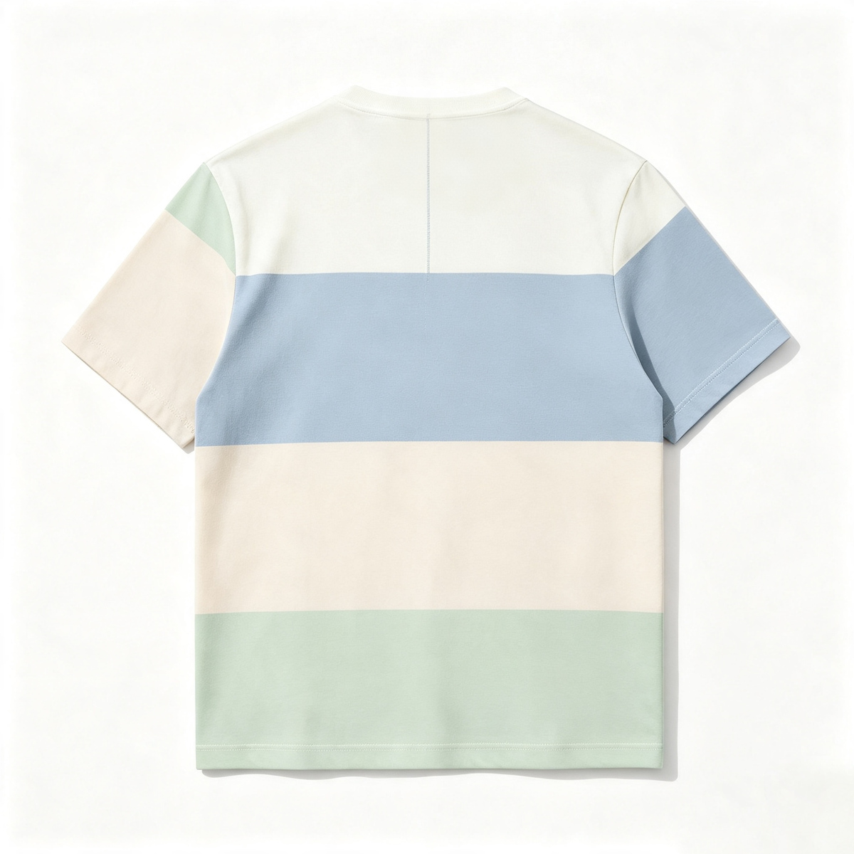 Diytown Color‑Block Striped Short‑Sleeve T‑Shirt, Casual Crew Neck Cotton Tee, Relaxed‑Fit Daily Summer Tops for Men and Women