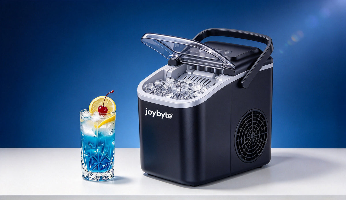 joybyte Ice Machines, Portable Countertop Ice Maker Machine, Self-Cleaning Ice Maker with Handle, 9 Cubes Ready in 6 Mins, Compact Ice Machine for Home, Kitchen, Camping & Party