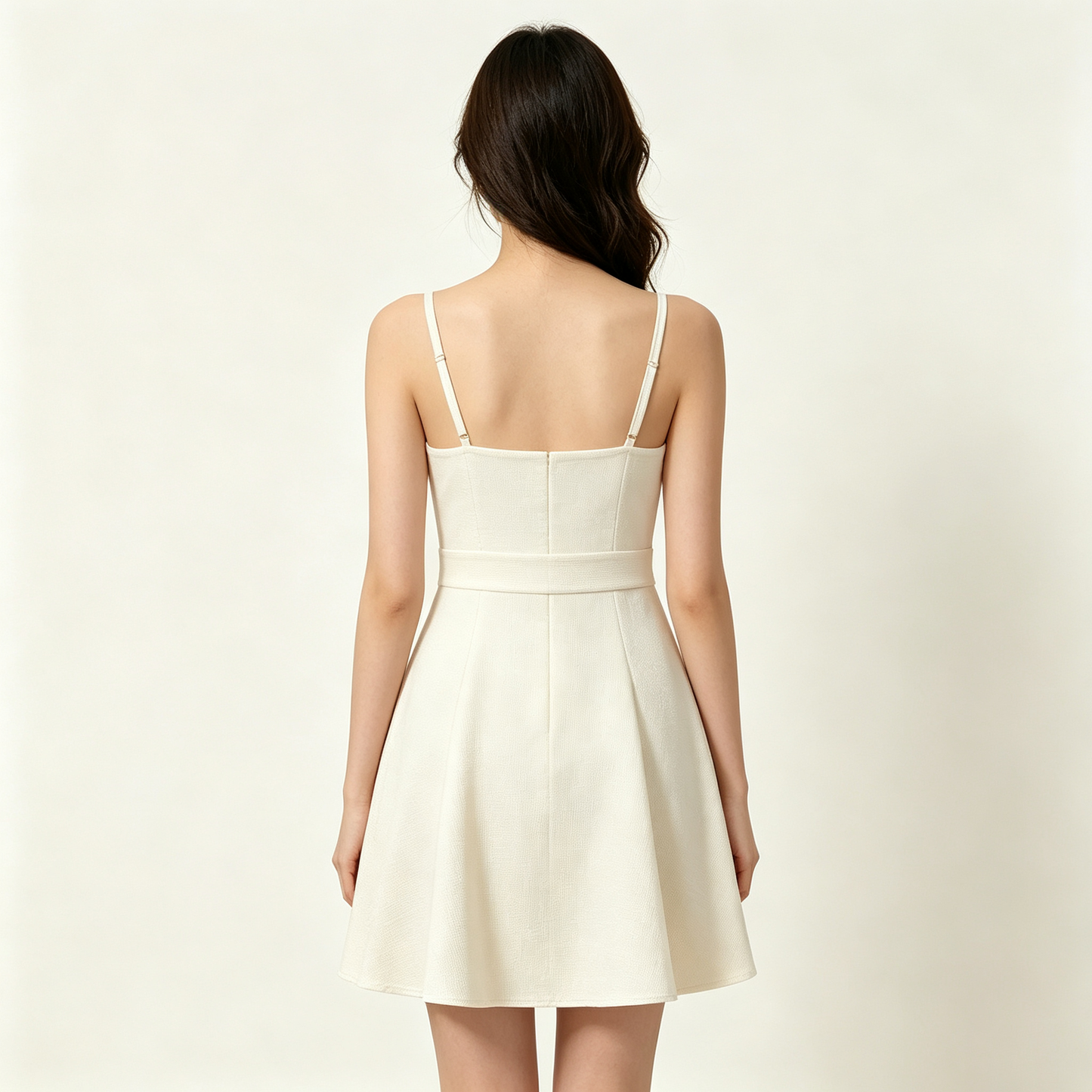 CREAMISS Sleeveless Adjustable Spaghetti Strap Mini Dress, High Waist Flare A-Line Short Sundress for Women Casual Party