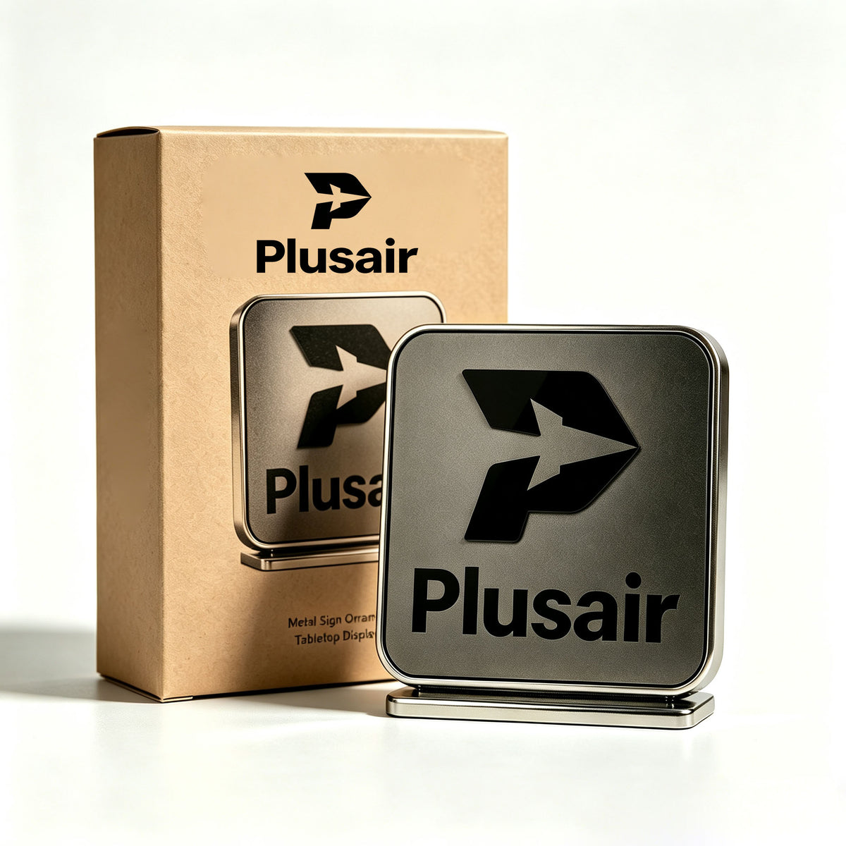 Plusair Metal Tabletop Sign Ornament, Premium Desktop Display Decor, Sturdy Metal Craft Ornament for Office Home Desk Decoration