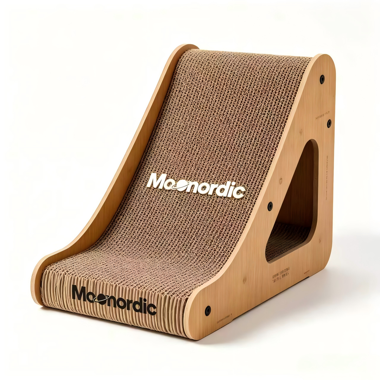 Moonordic Vertical Cat Scratching Pad, Durable Corrugated Cardboard Cat Scratcher with Wooden Frame, Anti-Slip No Shedding Cat Claw Grinder, Multi-Use Cat Bed Toy for Indoor Cats