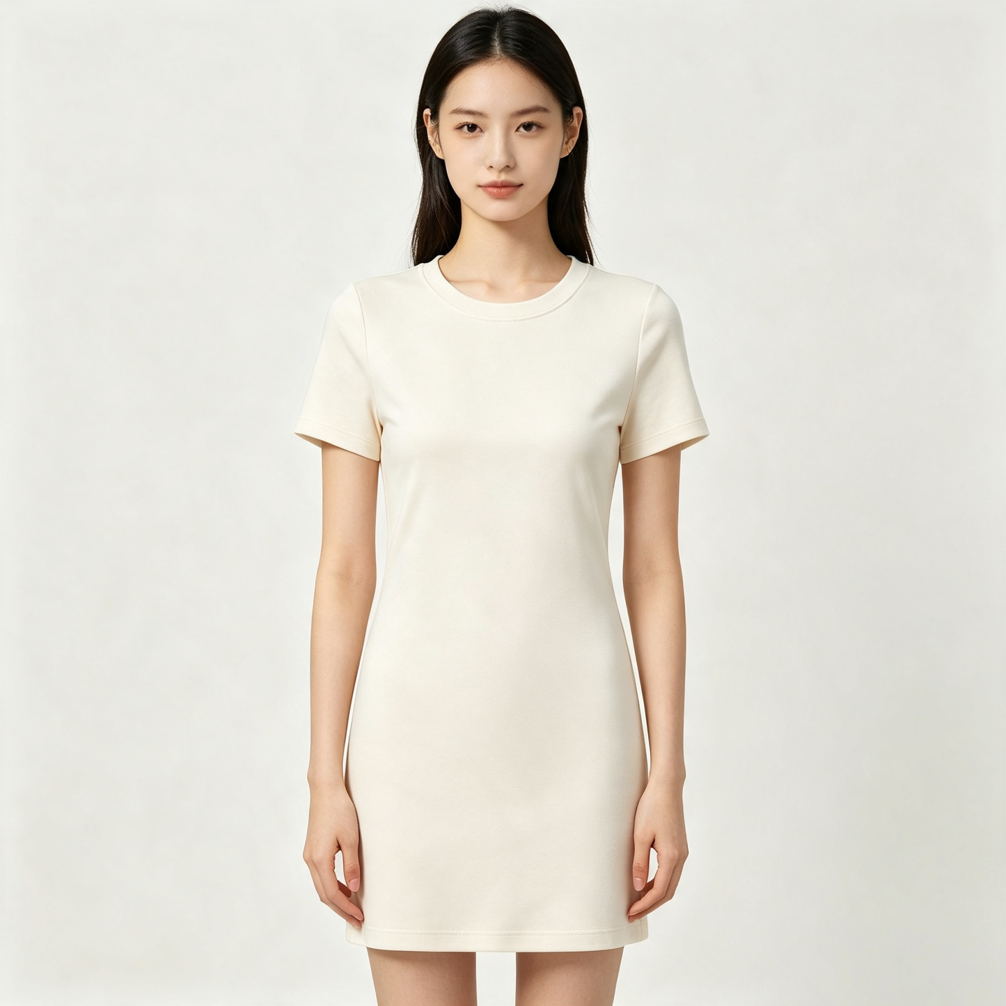 Finalove Stretchy Crew‑Neck Short Sleeve T‑Shirt Dress, Slim‑Fit Soft Casual Bodycon Mini Dress For Women
