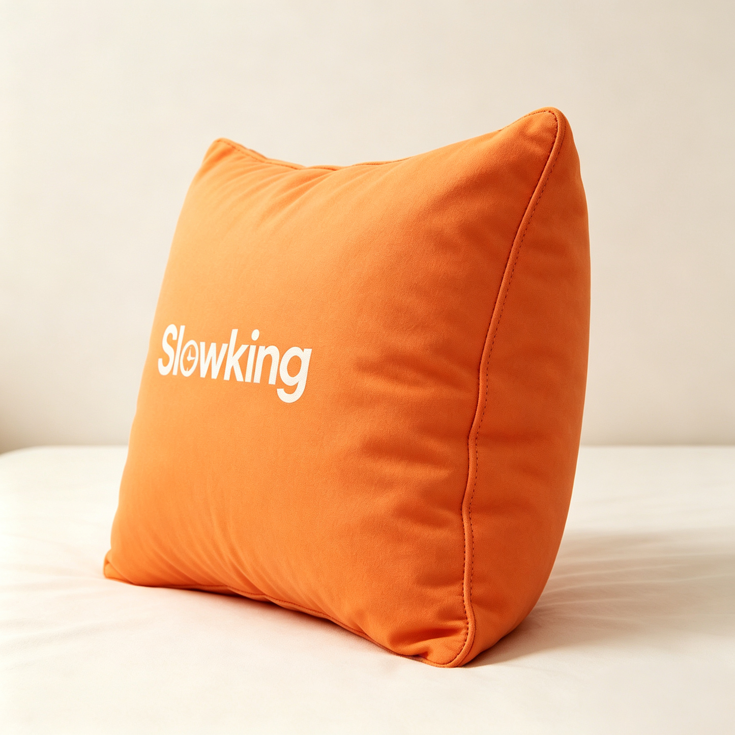 Slowking Vibrant Orange Decorative Throw Pillow, Soft Skin-Friendly Square Accent Cushion, Vacuum Compressed Pack Sofa Bed Pillow for Home Living Room Bedroom Decor