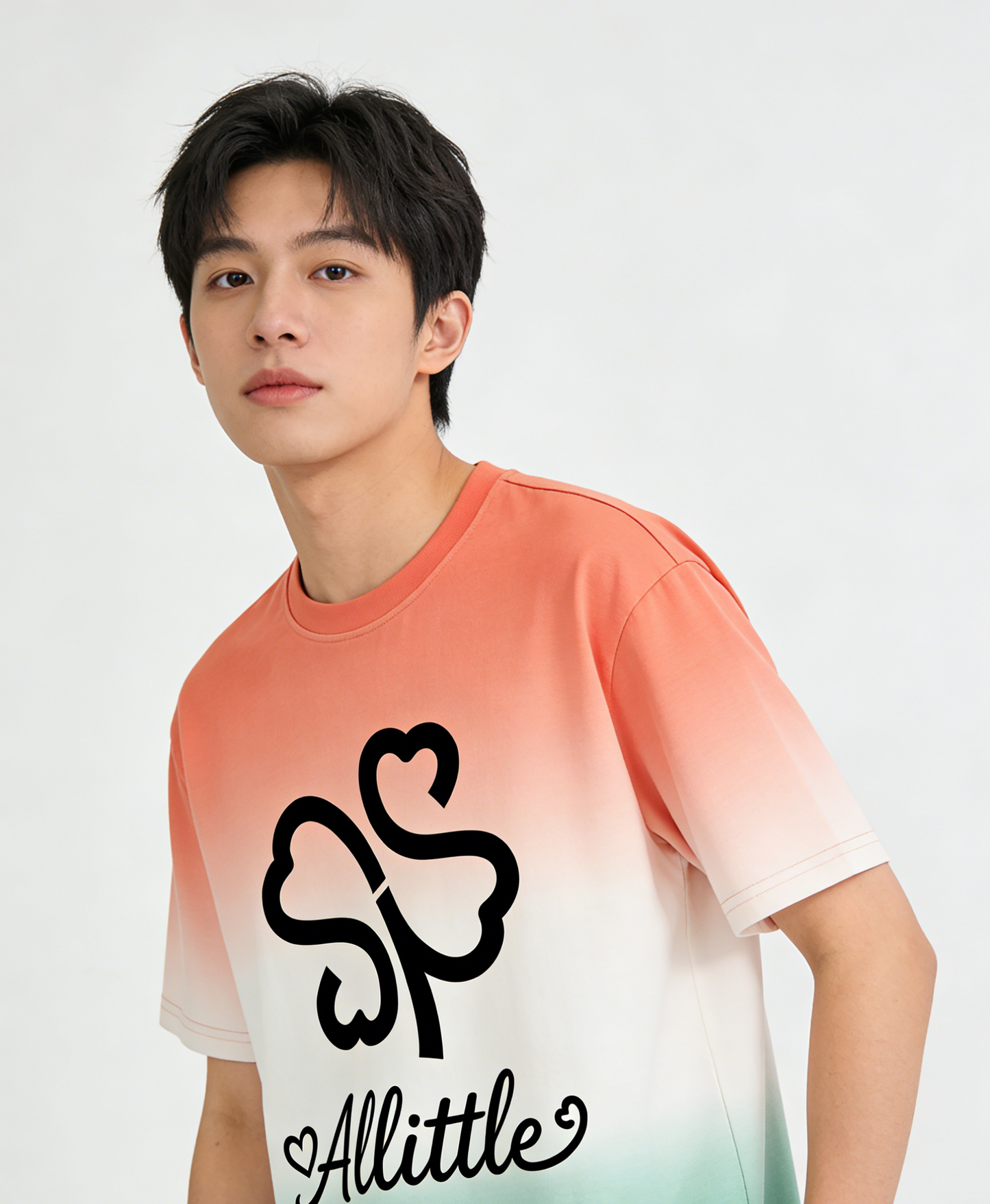 【Allittle Gradient Clover T-Shirt】—— Stylish & Comfortable Casual Wear Essential