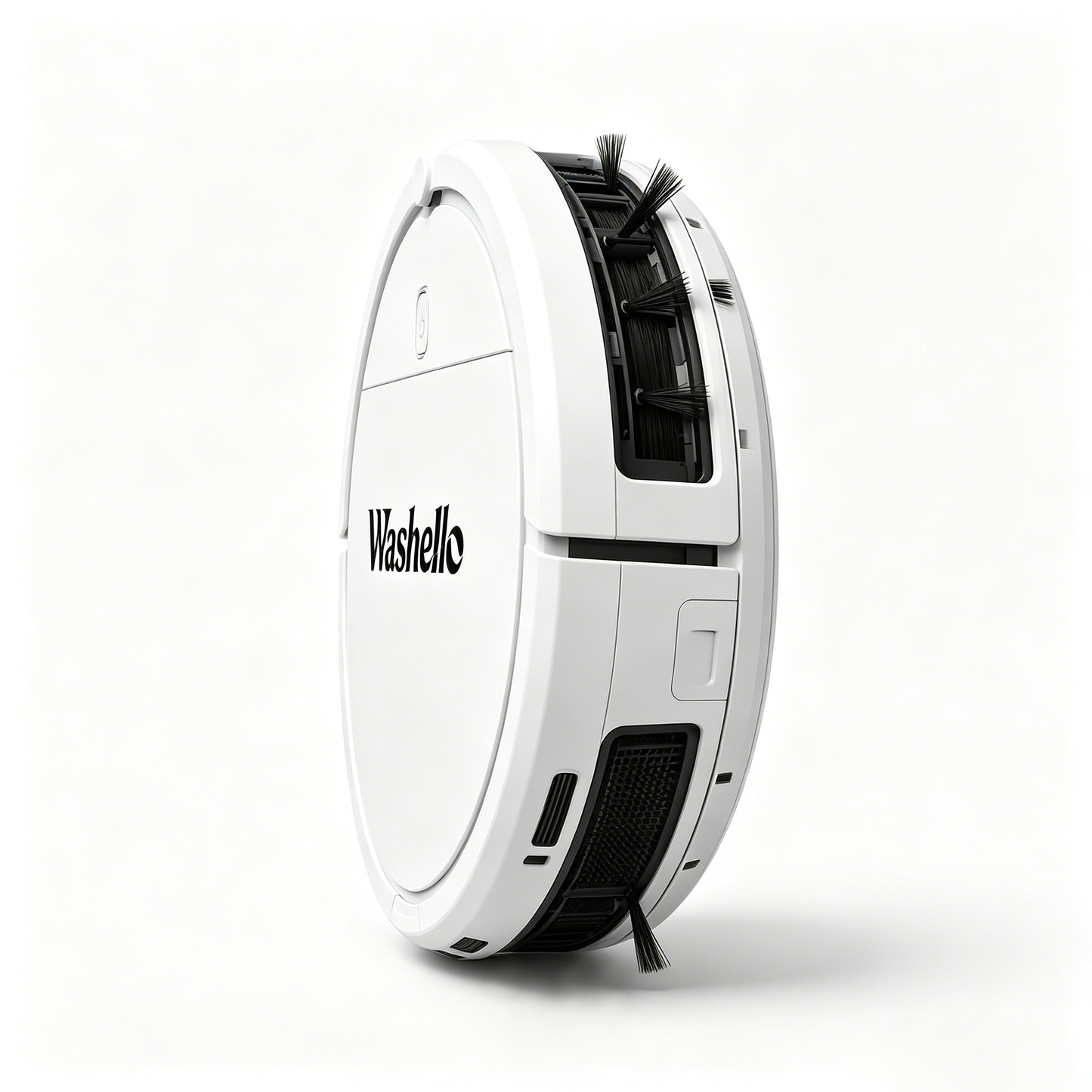 Washello Robot Vacuum Cleaner, Ultra-Thin Automatic Electric Sweeper with Strong Suction, Multi-Surface Smart Robotic Vacuum for Hardwood Floor Carpet Pet Hair, One-Touch Start Self-Charging Compact Robotic Vacuum for Home Office