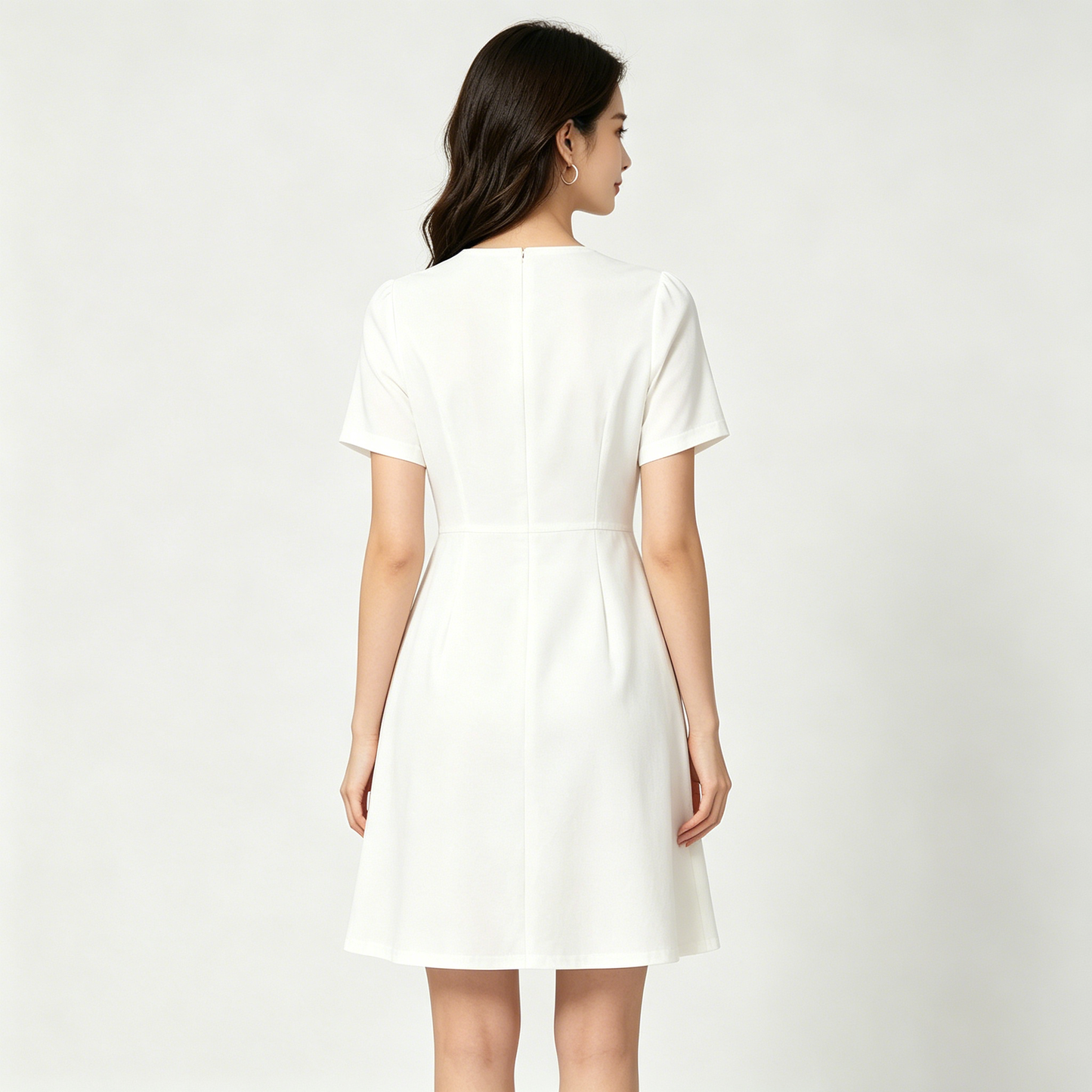 【CoraEra Logo Print A-Line Dress】—— Minimalist Elegance for Everyday & Special Occasions