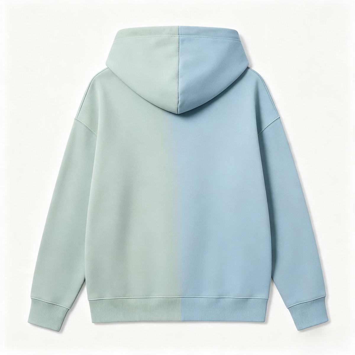 Heatsea Split‑Color Fleece Lined Pullover Hoodie, Unisex Soft Warm Drawstring Hooded Sweatshirt With Kangaroo Pocket