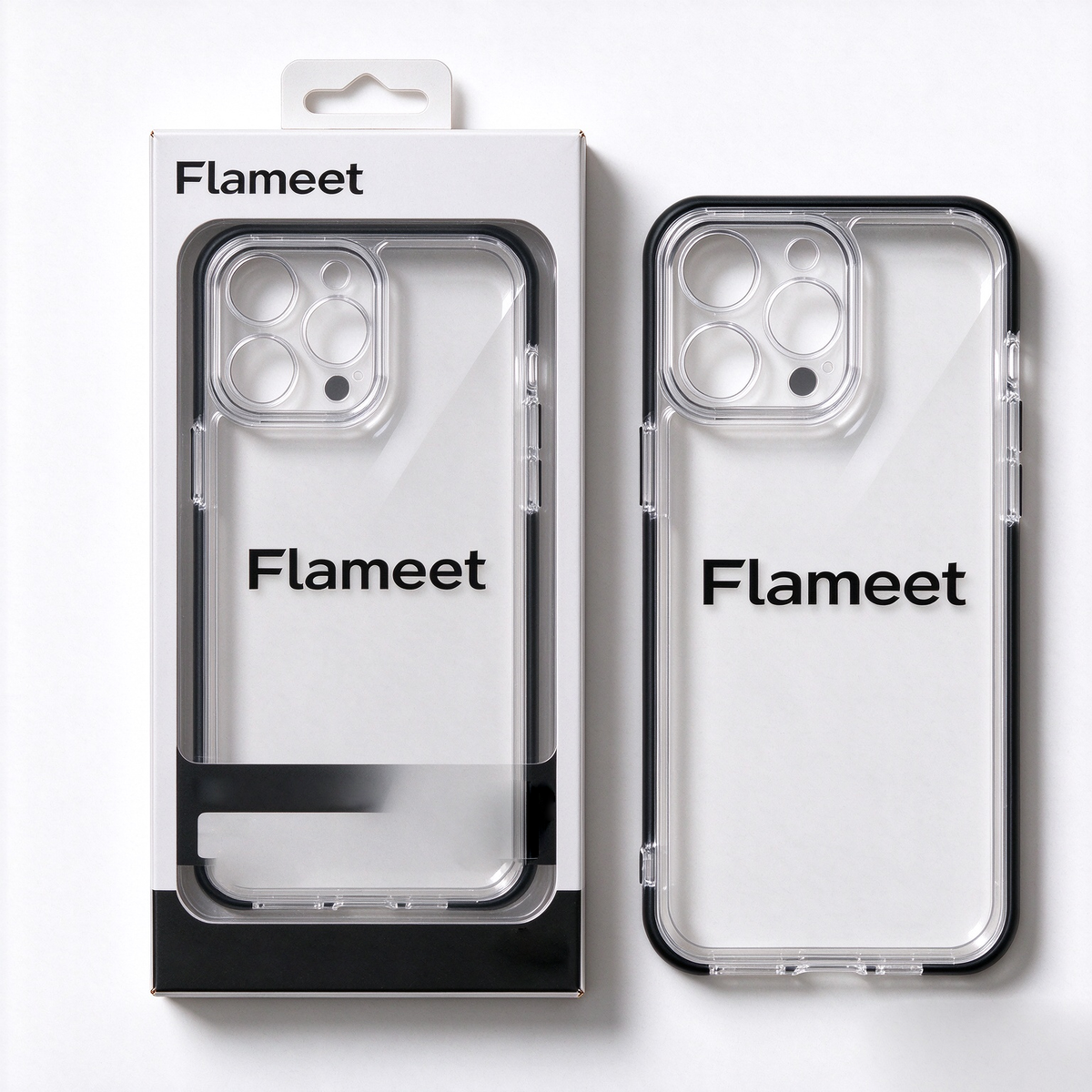 Flameet Clear Phone Case, Shock-Absorbing Bumper Protective Cover, Transparent Anti-Scratch Phone Case for Daily Use