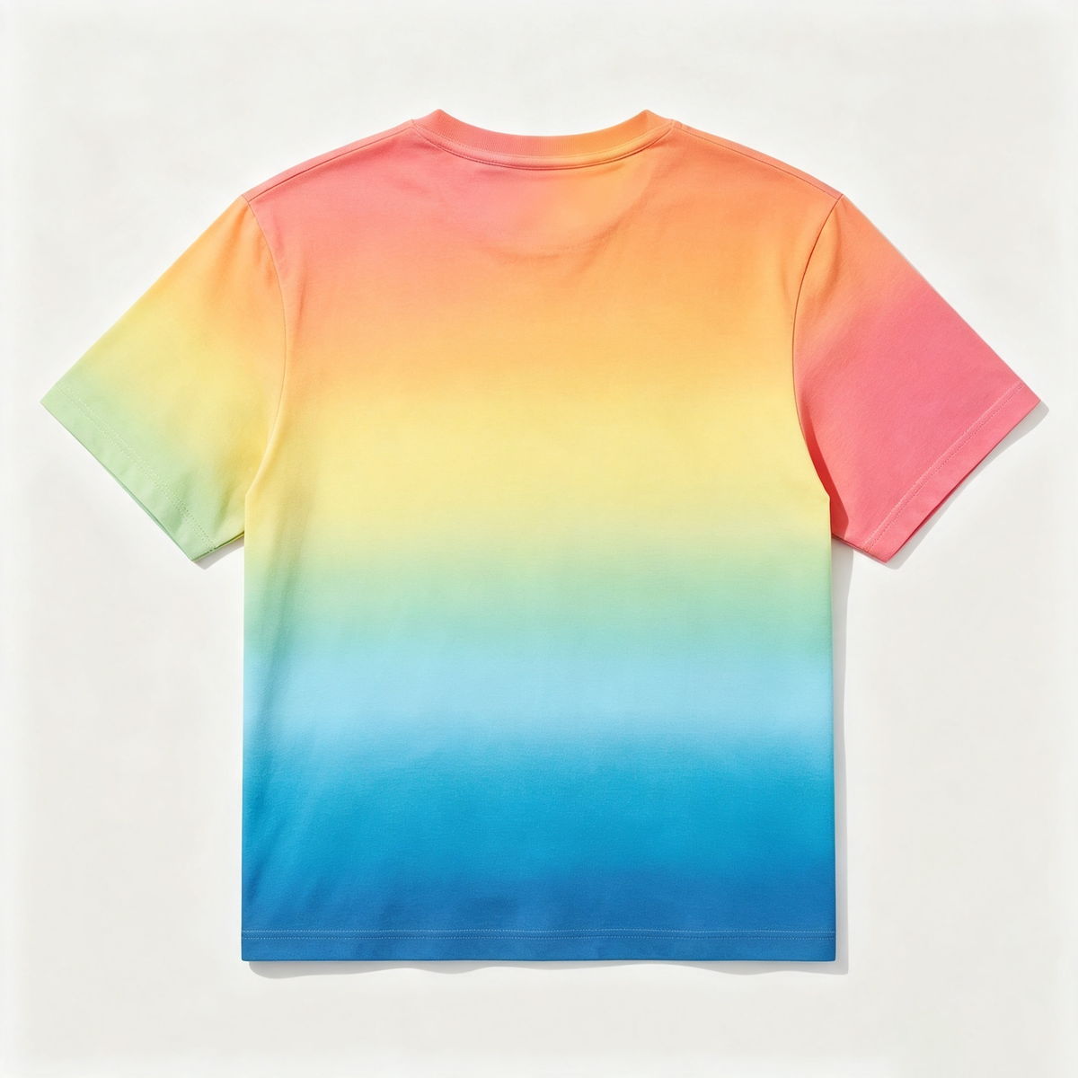 Poleduck Gradient Short‑Sleeve Crew Neck T‑Shirt, Casual Soft Lightweight Cropped Tee for Daily Wear