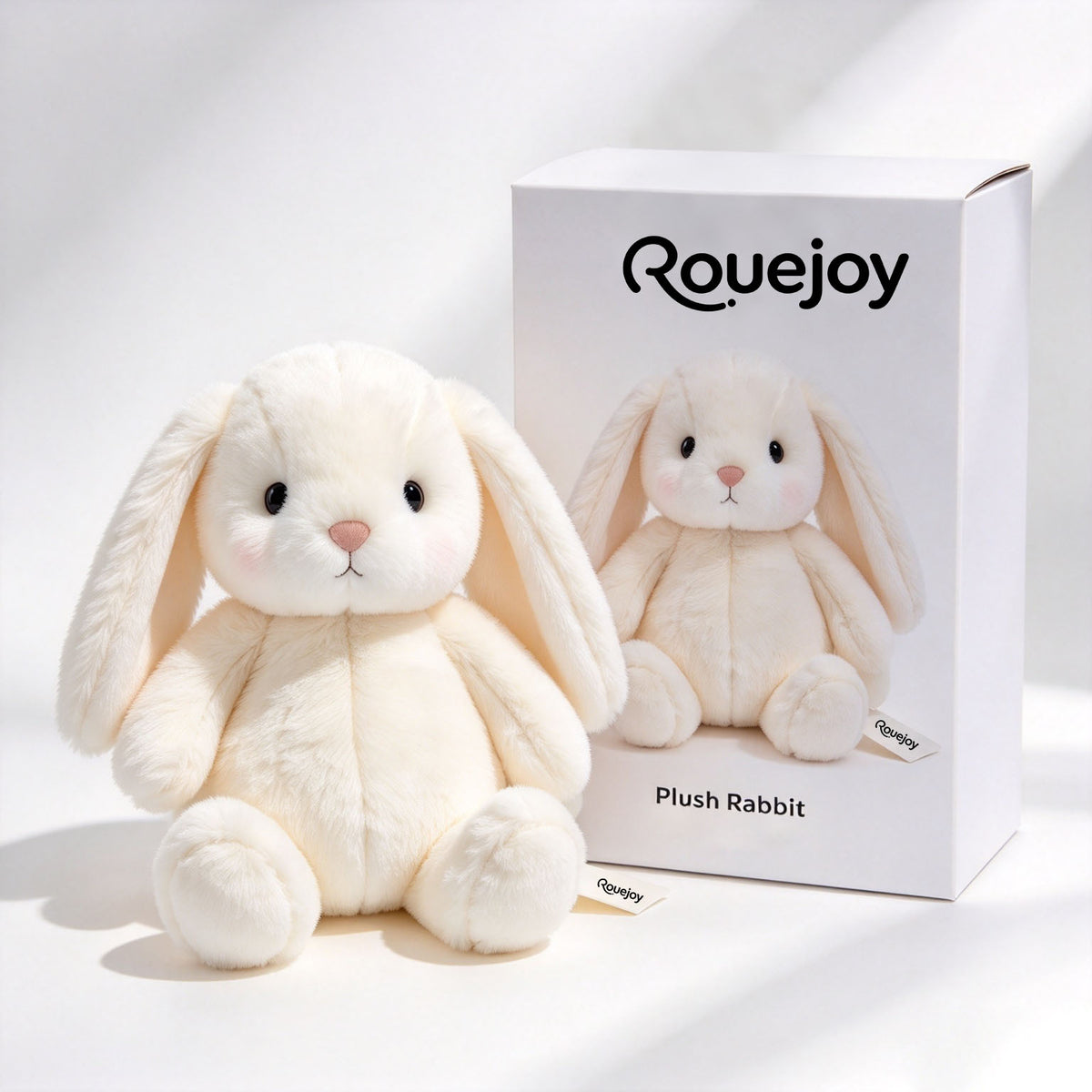 Rouejoy Bunny Plush Toy, Soft Stuffed Rabbit Animal Doll, Cuddly Hugging Plush Companion for Kids and Adults, Perfect Home Decor and Gift Choice