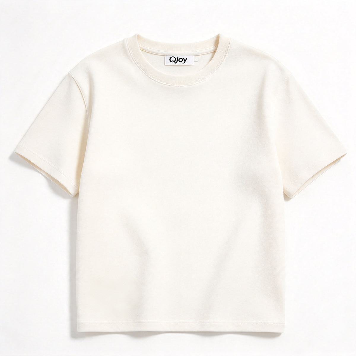 Qjoy Classic Crew Neck Cotton t-shirt, Soft Thick Breathable Short Sleeve Tee, Versatile Solid Casual Tops for Unisex Daily Wear