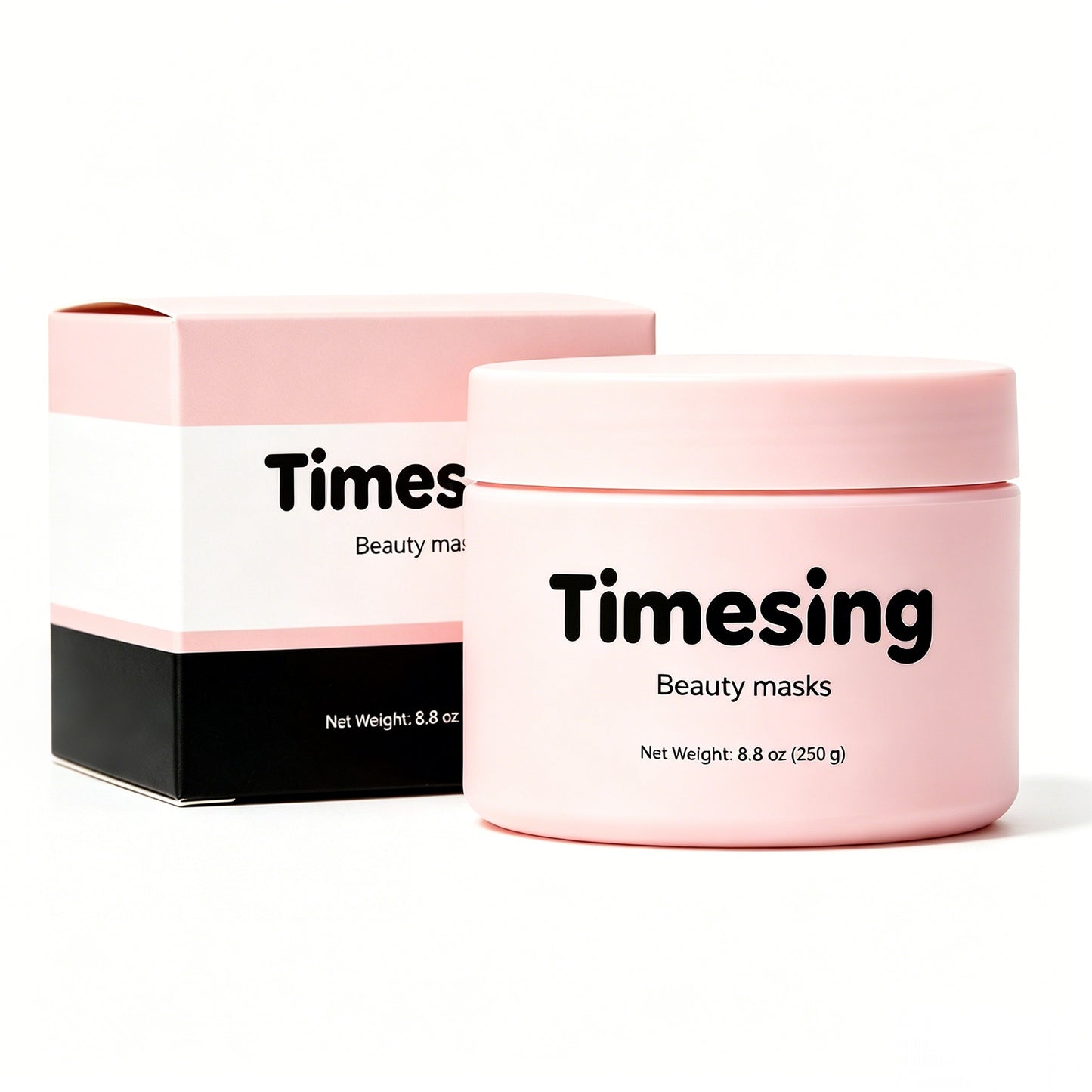 Timesing Hydrating Pink Clay Beauty Mask Deep Clean Pore Minimizing Brightening Facial Mask for All Skin Types