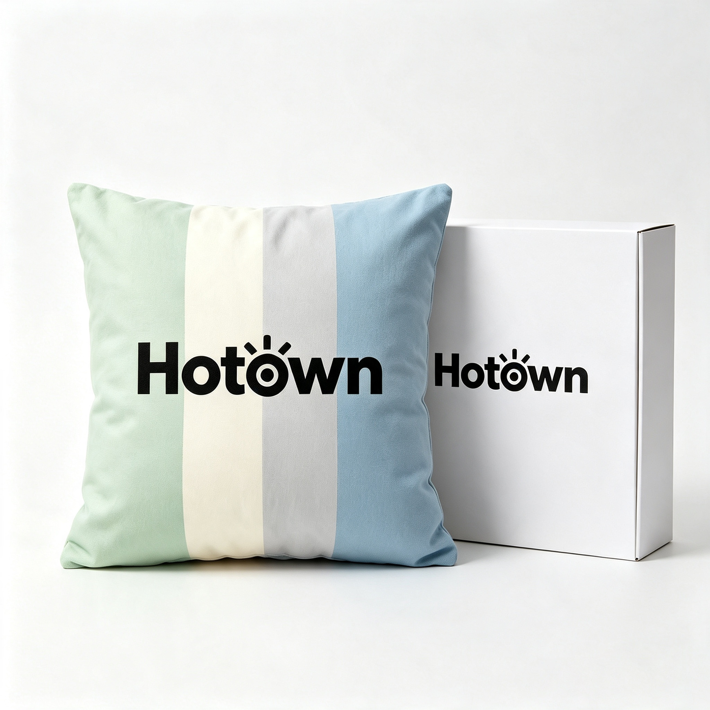Hotown Pastel Vertical Striped Throw Pillow Soft Decorative Square Cushion for Sofa Bed Couch, Vacuum Compressed Packaging