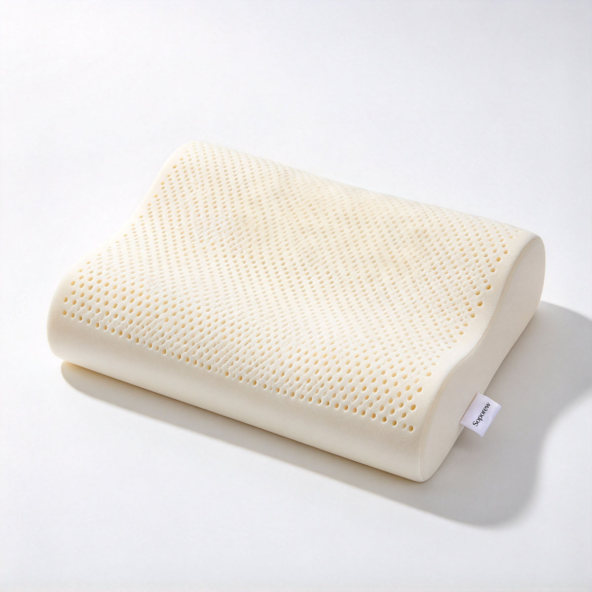 Soporew Contour Latex Pillow, Breathable Support Pillow for Neck Pain Relief, Sleep Pillow for Side Back Stomach Sleepers