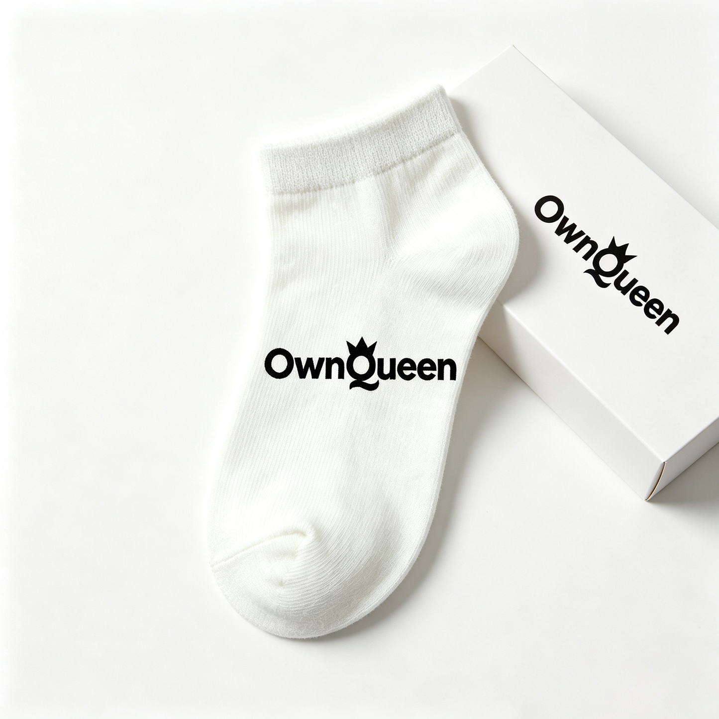 OwnQueen Women’s White Ribbed Crew Ankle Socks 6 Packs, Ultra Breathable Moisture Wicking Athletic Short Socks, Stretch Non Slip Soft Cotton Sport Daily Socks Gift Box Set