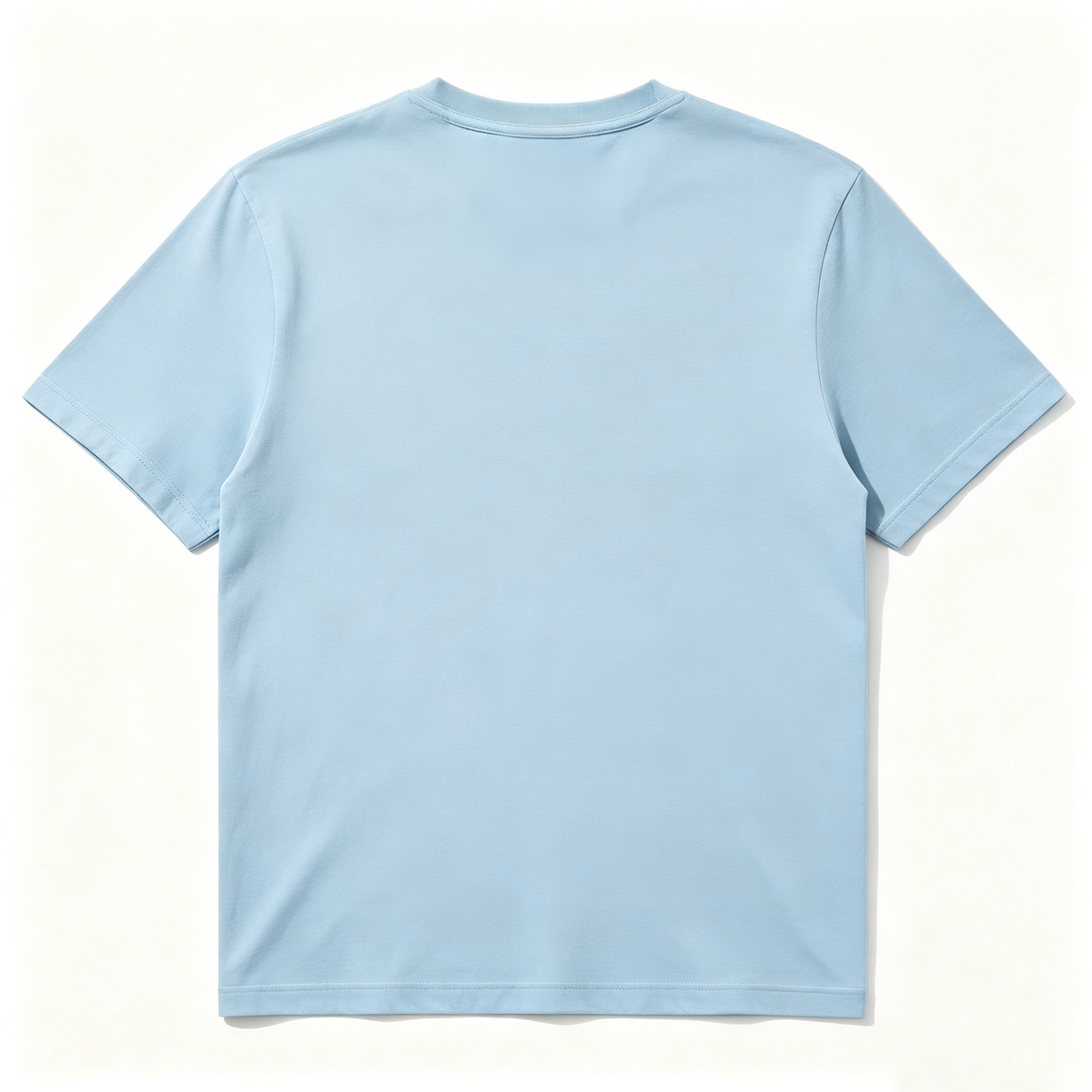 Bottlelf Men's Short Sleeve Crew Neck T-Shirt, Solid Light Blue Basic Tee, Soft Breathable Cotton Casual T Shirt for Daily Wear Outdoor Activity