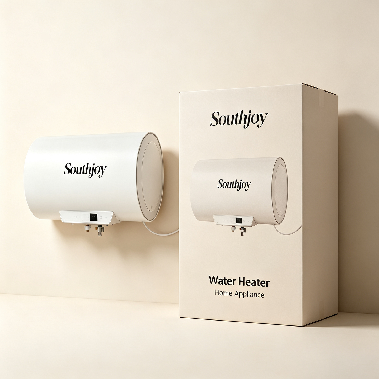 Southjoy Horizontal Electric Water Heater, Digital Temperature Control Storage Tank Hot Water Heater, Insulated Anti-Leak Household Water Heating System for Bathroom Apartment