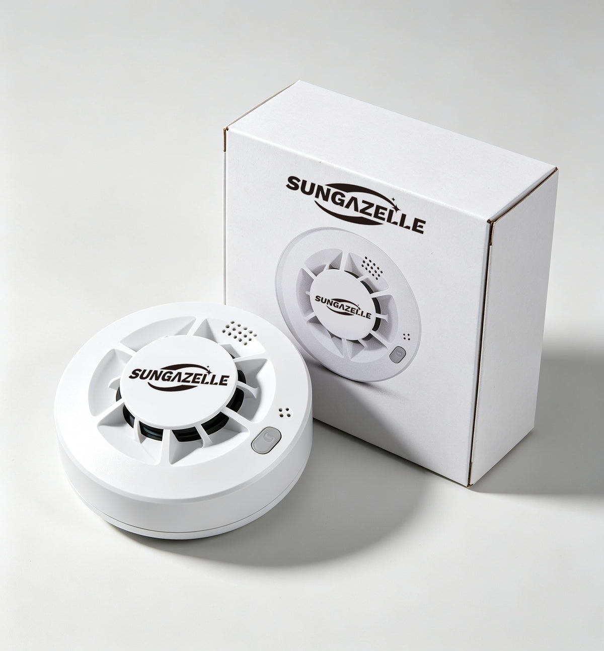 SUNGAZELLE Smoke Alarms, Independent Photoelectric Smoke Detector for Home, High Sensitivity Fire Smoke Alarm with Test & Hush Button, Fire Safety Sensor for House, Rental, Warehouse