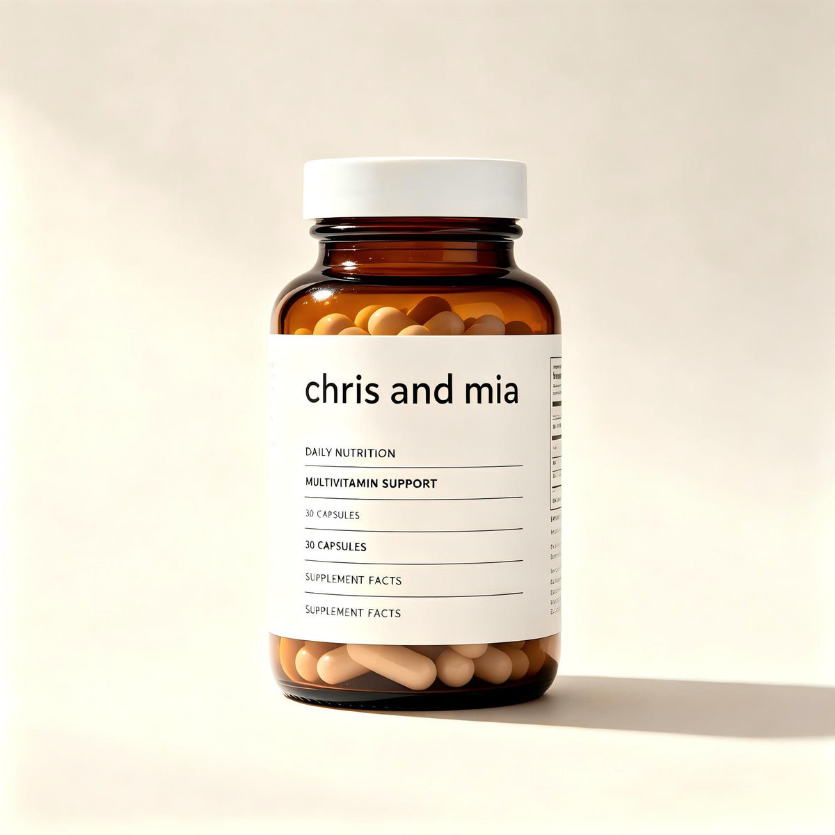 chris and mia Daily Multivitamin Capsules, All-in-One Multivitamin Support, Daily Nutrition Supplement for Men & Women, 30 Capsules