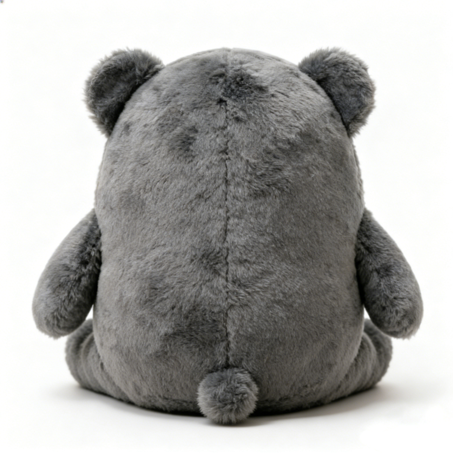 Wonderect Cute Gray Plush Toy, Soft Stuffed Animal with Embroidered Monster Logo, Cuddly Plush Pillow for Kids, Decorative Plushie for Home