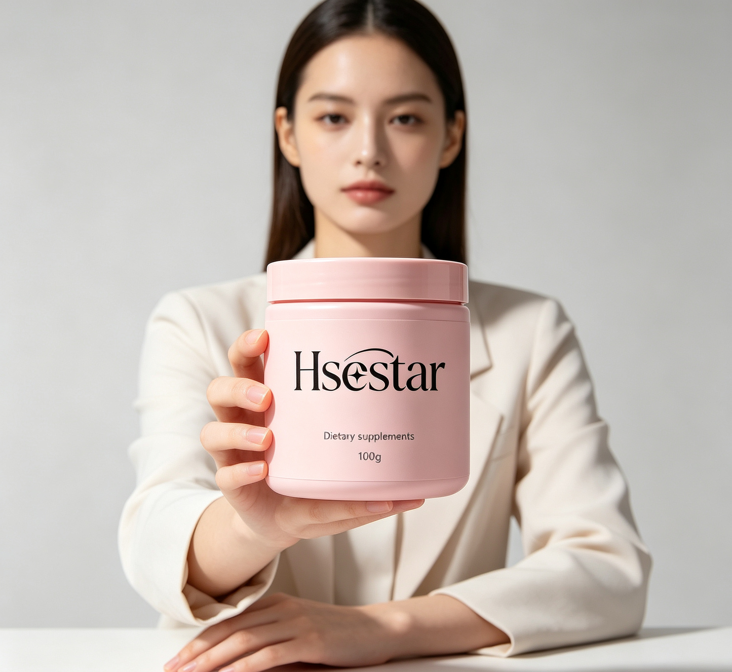 Hsestar Beauty Collagen Dietary Supplement Powder, Skin Hair Nail Support, Anti-Aging Hydrating Oral Supplement for Women, Easy Dissolve Daily Nutritional Powder Supplement