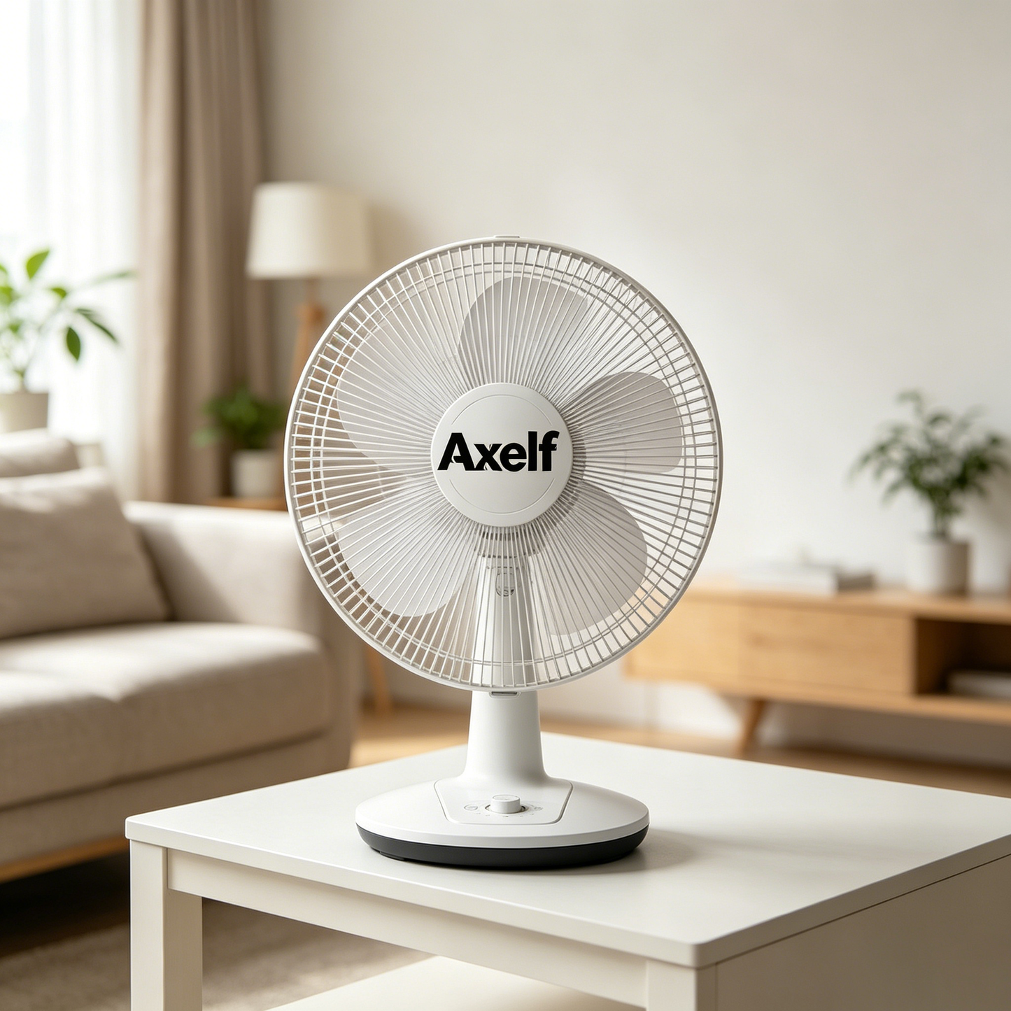 Axelf 3-Speed Portable Table Fan, Quiet Oscillating Desk Fan with Adjustable Tilt Head, Small Electric Cooling Fan for Bedroom, Office, Dorm & Desktop