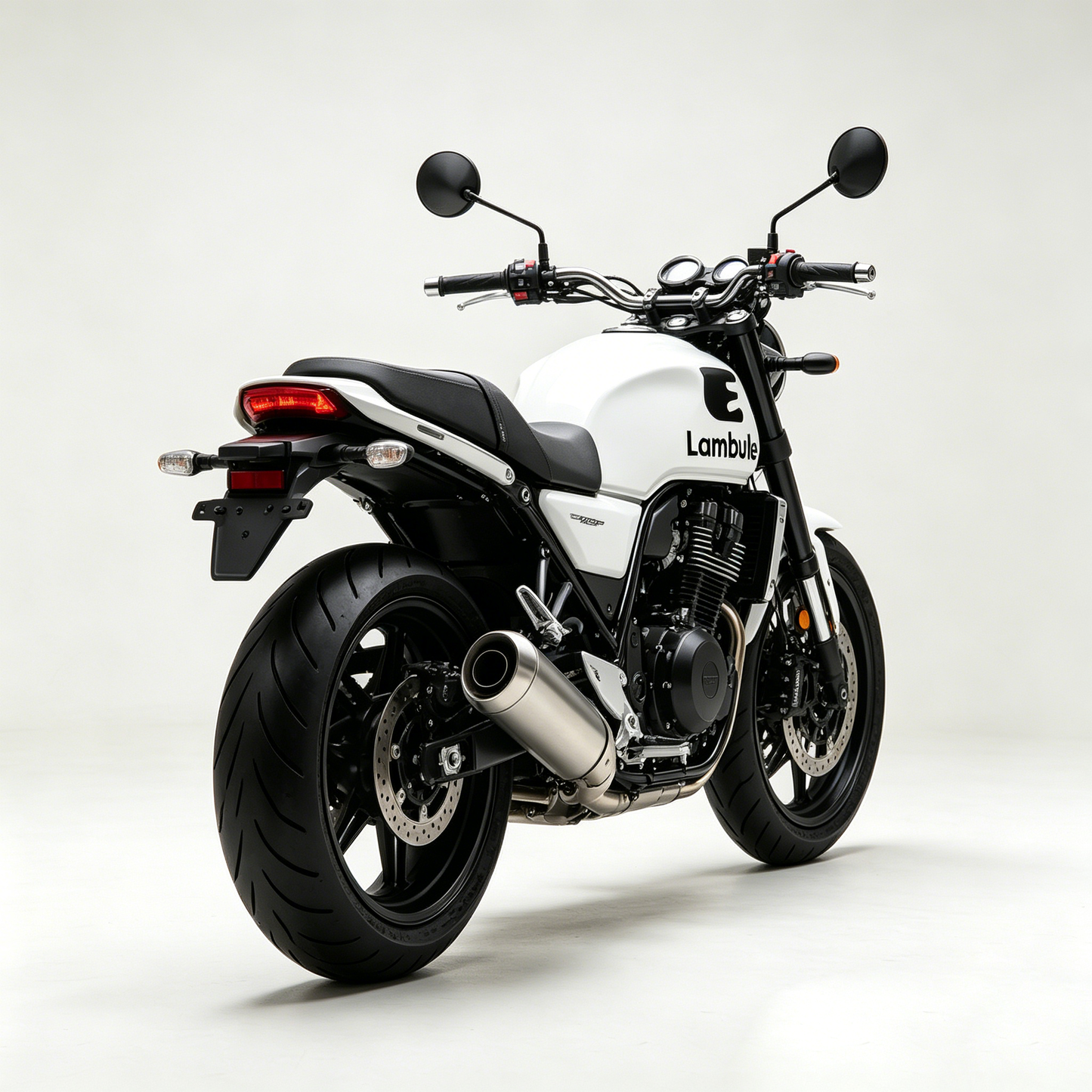 Lambule Classic Retro Naked Motorcycle, Gas Powered Street Bike with Stable Disc Brake System for Urban & Highway Riding