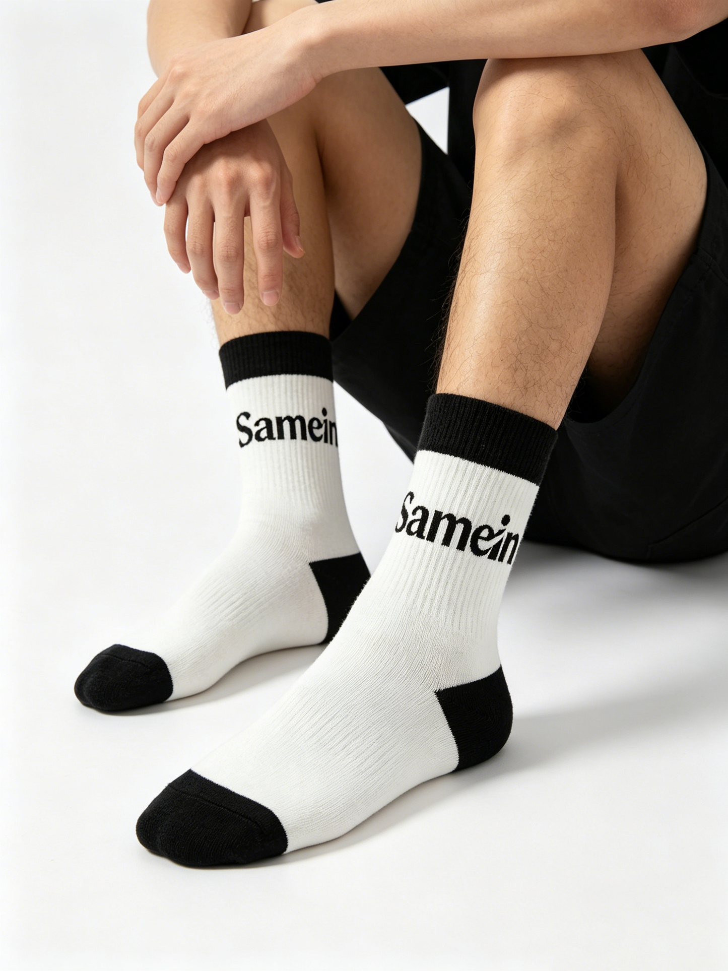 Samein Color Block Crew Socks, Breathable Cotton Athletic Mid-Calf Socks for Men Women, 6 Pairs Multipack