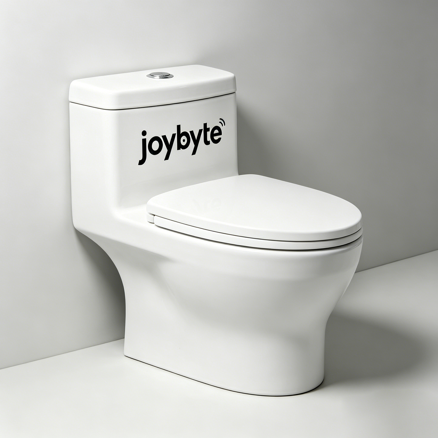 joybyte One-Piece Toilet Bowl, Elongated Comfort Height, High-Efficiency Dual Flush, Soft Close Seat, White Vitreous China for Bathroom