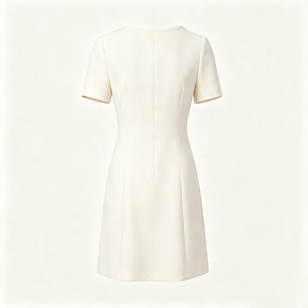 Lunangle Women Short Sleeve Crew Neck Sheath Mini Dress, Elegant Solid White Formal Office Work Dress Slim Fit Business Casual Short Dresses
